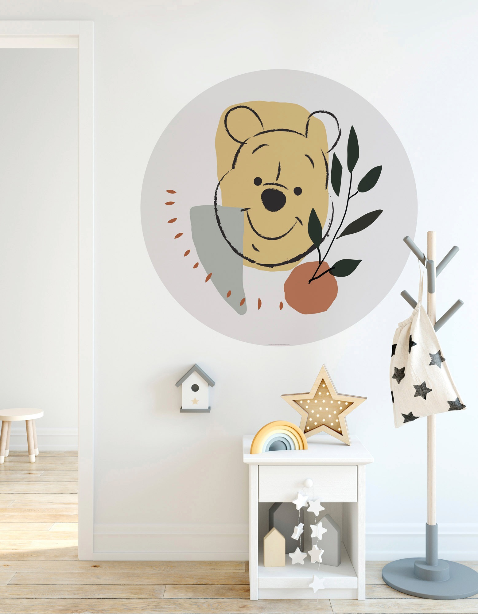 Komar Fototapete »Vlies selbstklebend - Winnie the Pooh Smile - Größe 125 x 125 cm«, bedruckt, Kinderzimmer