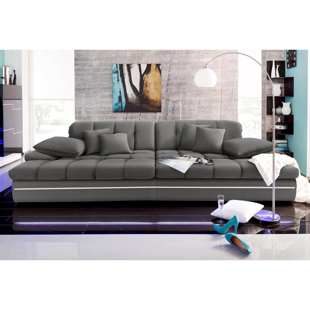 Mr. Couch Big-Sofa »Biarritz 2«, wahlweise mit Kaltschaum (140kg Belastung/Sitz), Kopfteilverstellung