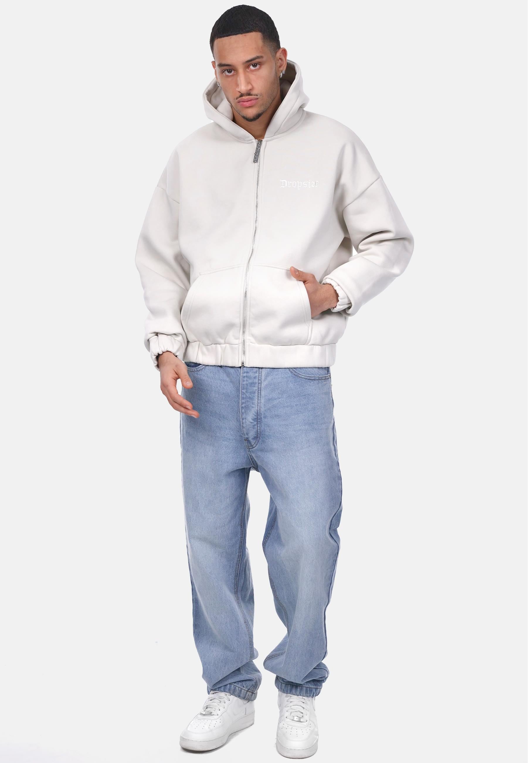 Dropsize Sweatjacke »Dropsize HEAVY OVERSIZE EMBO ZIPPER HOODIE«