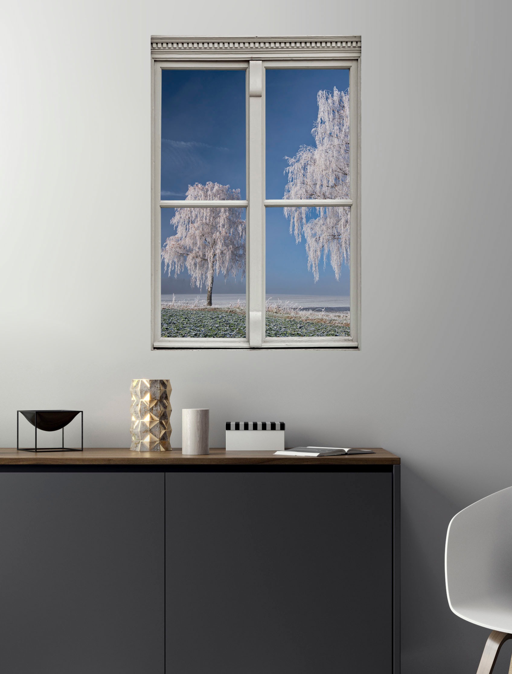 queence Wandsticker »Bäume«, Wandsticker, Wandbild, selbstklebend, 3D, Fenster