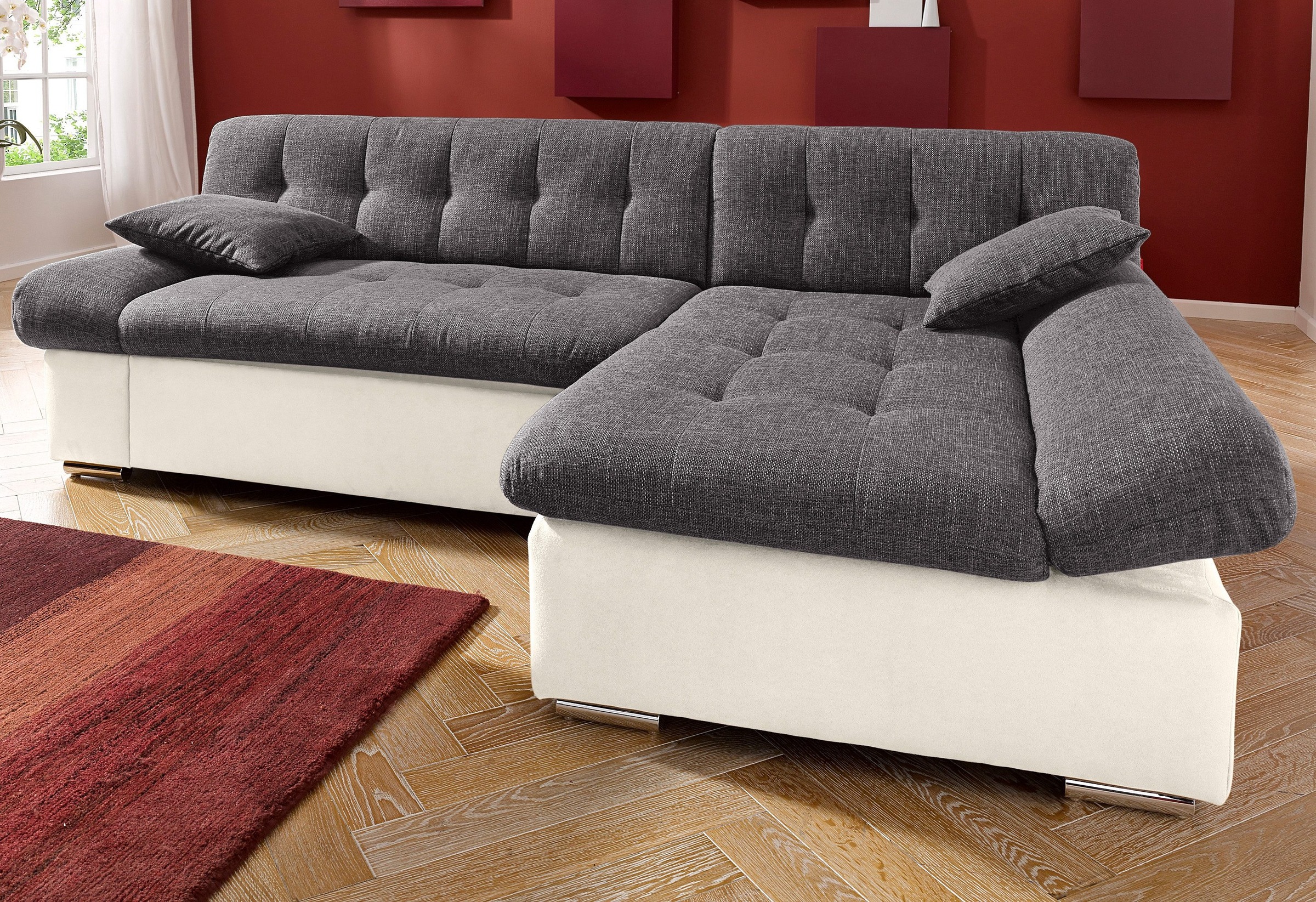 TRENDMANUFAKTUR Ecksofa "Reggae, modern und bequem, aktueller Materialmix, günstig online kaufen