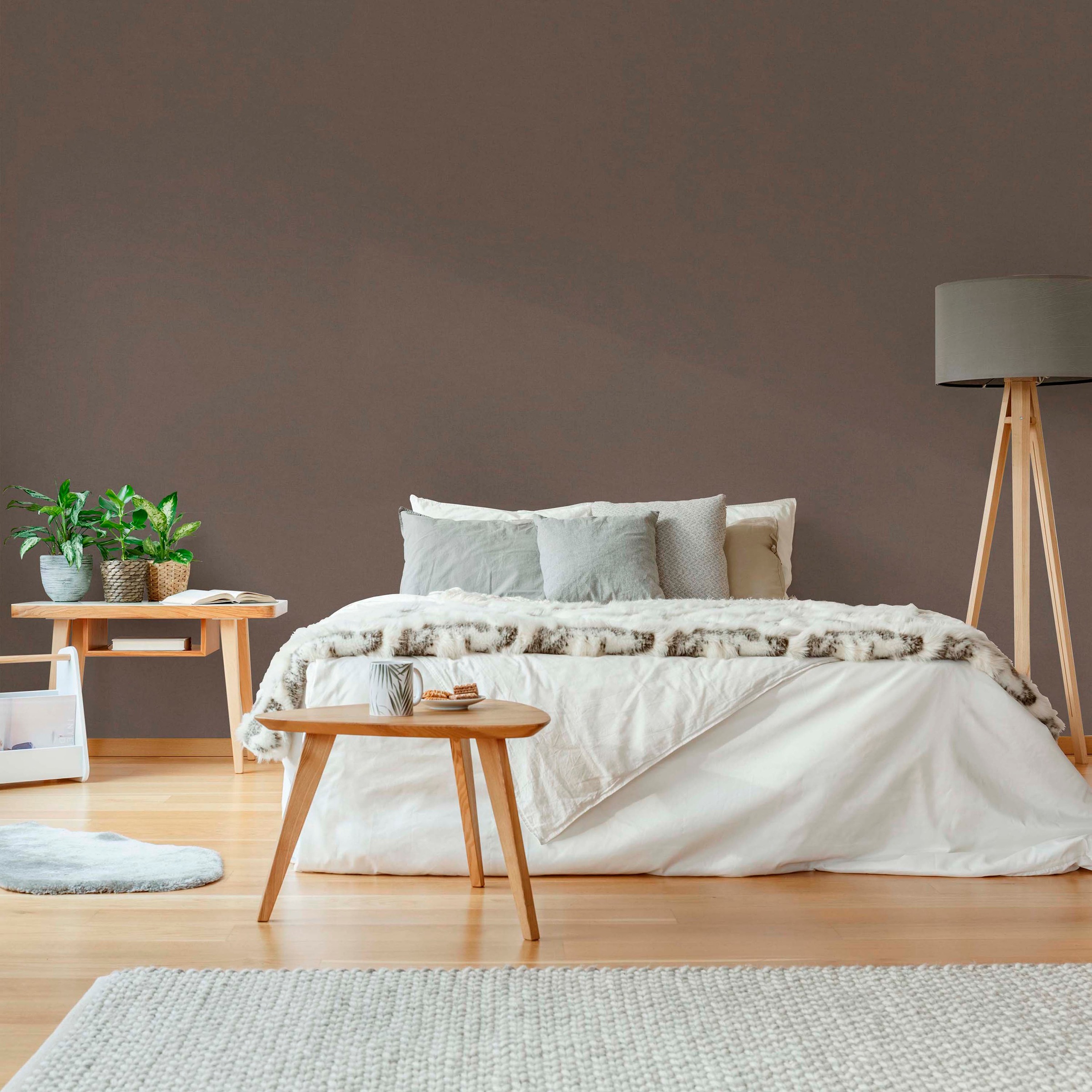 WOW Vliestapete »WOW Textil Braun Vliestapete« unifarben geprägt WOW Textil Braun Vliestapete