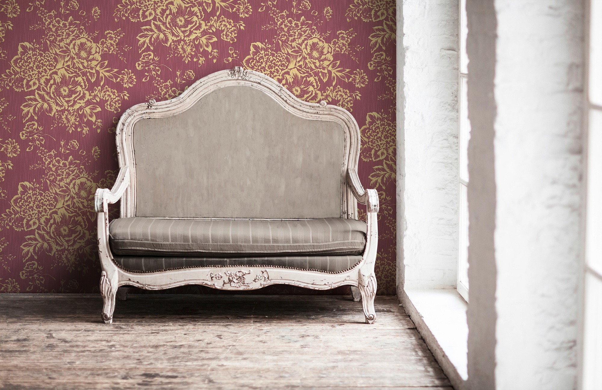 Architects Paper Textiltapete »Metallic Silk«, floral-matt-glänzend, Barocktapete Tapete Blumen