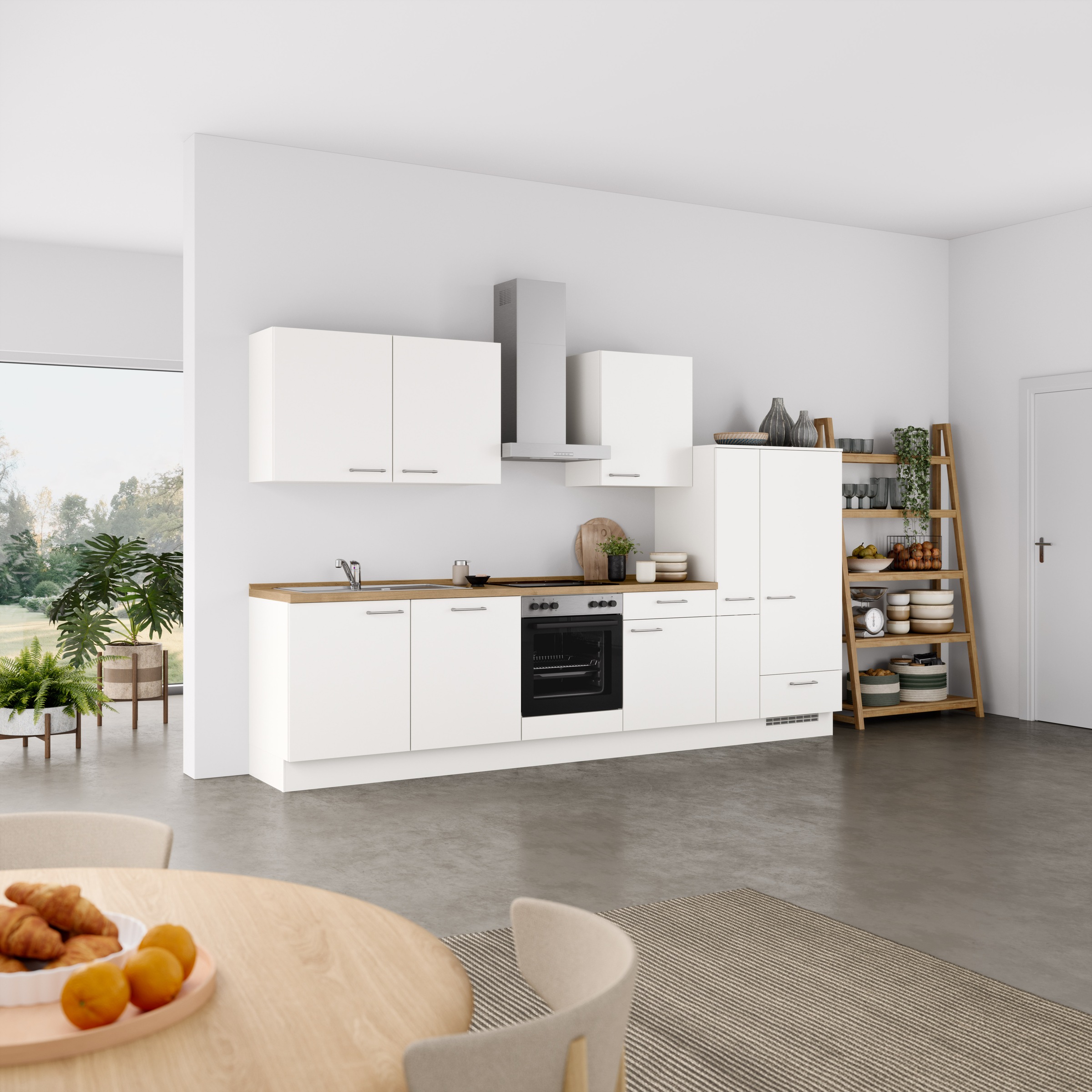 nobilia® Küchenzeile »"Laser I", Ausrichtung wählbar, Breite 330 cm« vormontiert, wahlw. mit unterschiedlichen E-Geräten-Sets