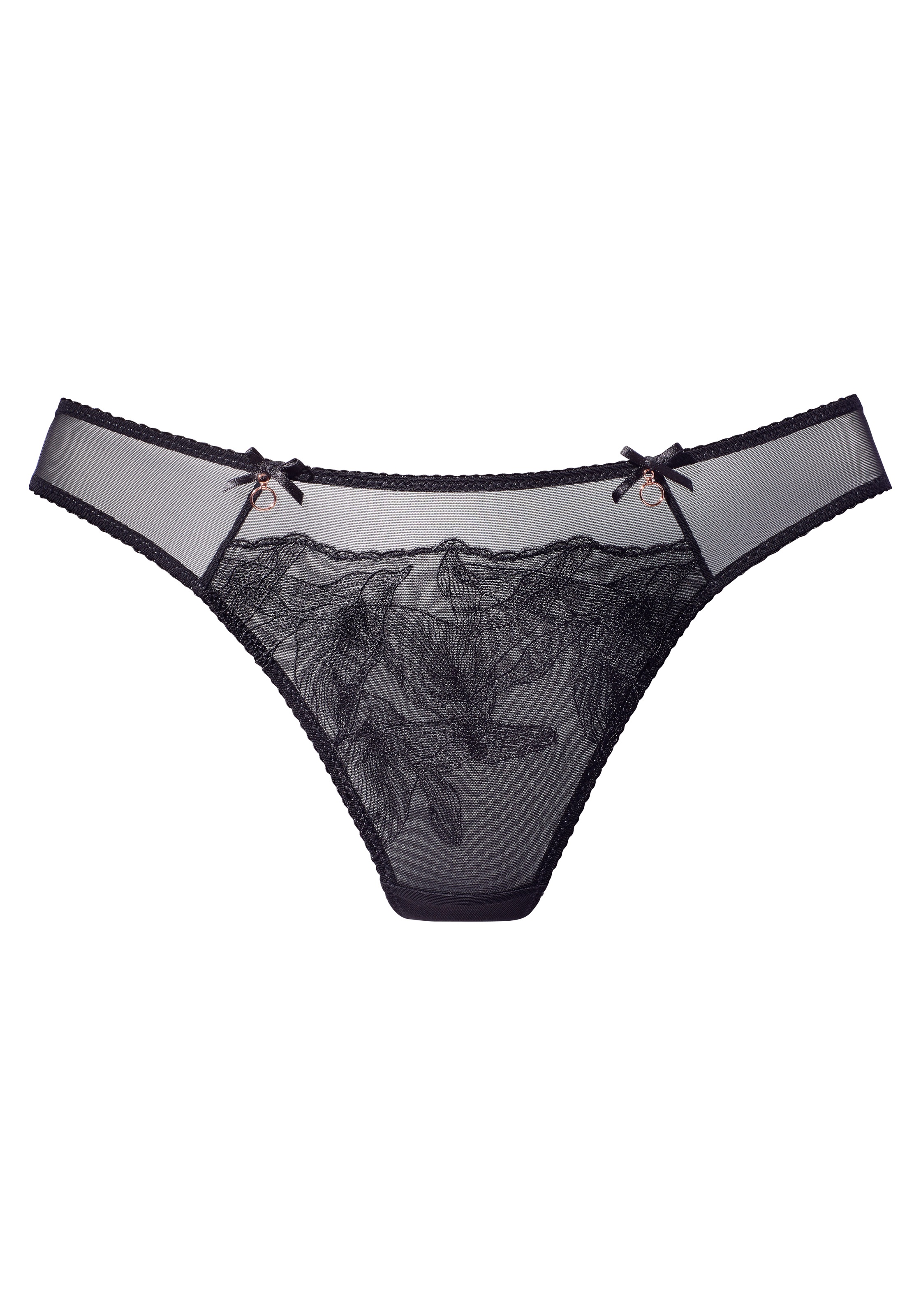 LASCANA String, aus Mesh mit hauchzarter Stickerei, transparente Unterwäsche
