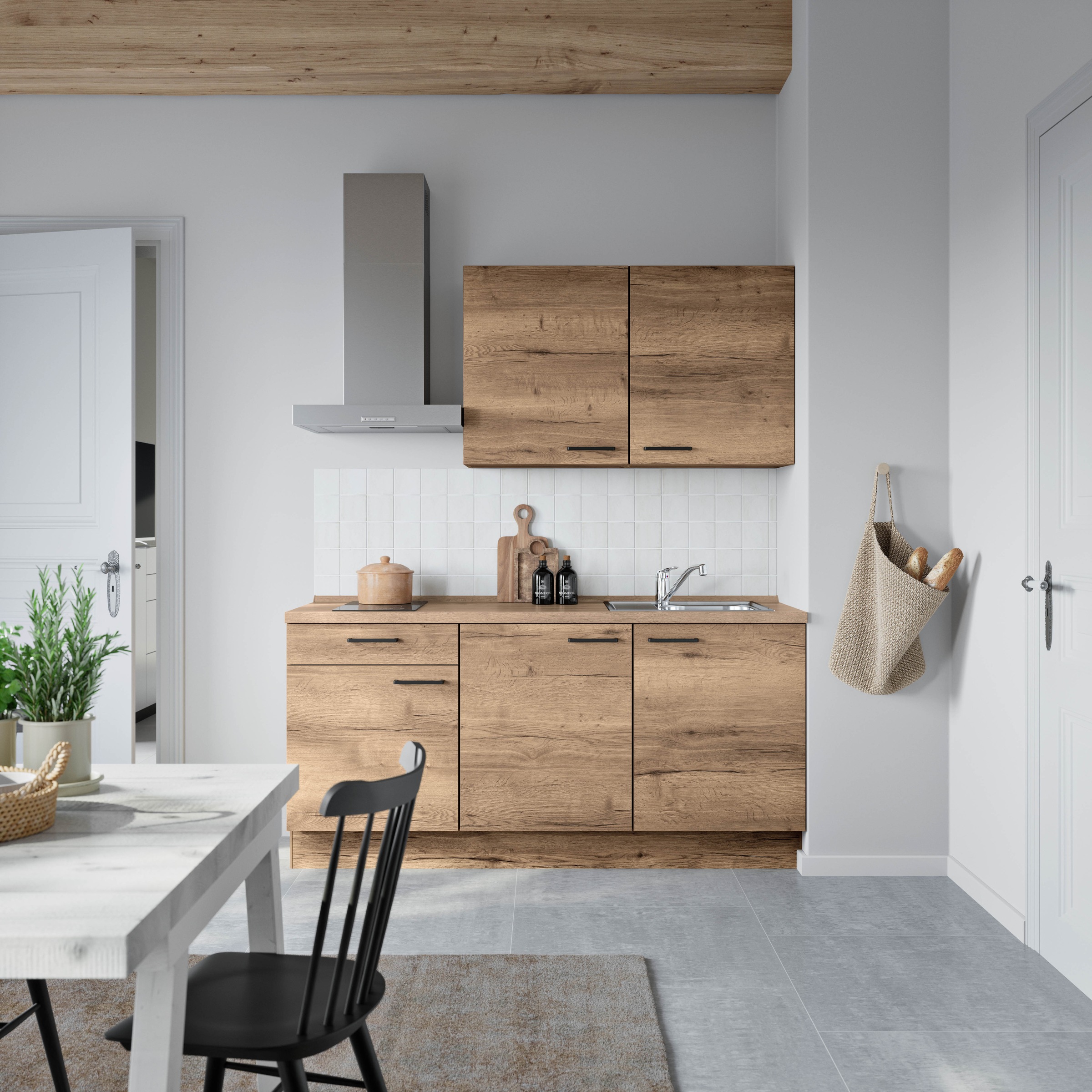 nobilia® Küchenzeile »"Structura I"«, vormontiert, Ausrichtung wählbar, Breite 180 cm, wahlw. mit E-Geräten