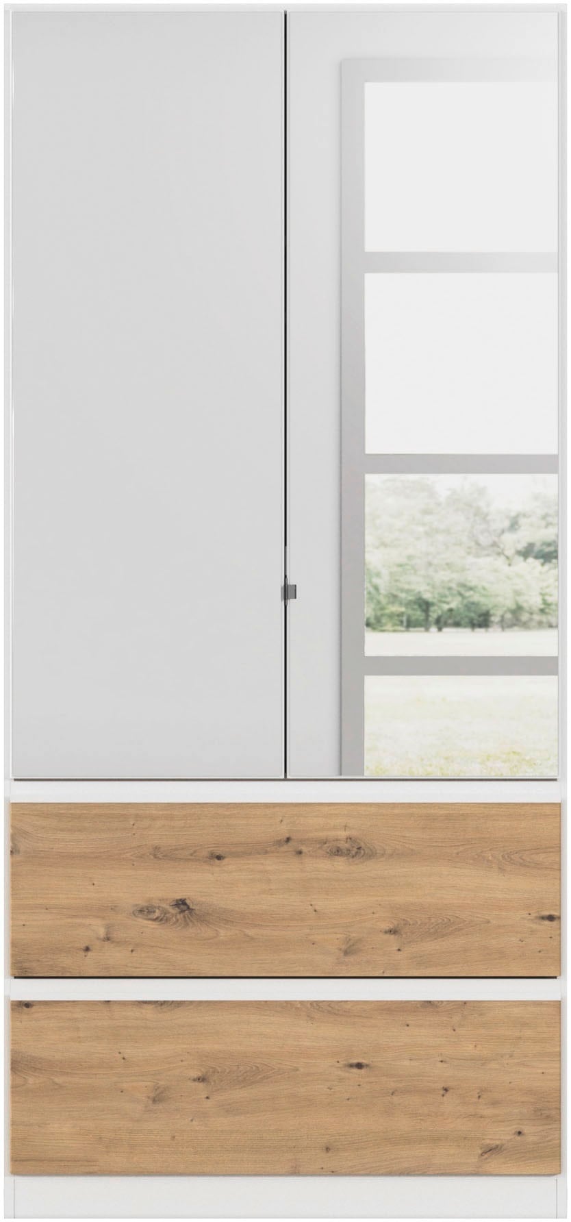 rauch Drehtürenschrank »Kleiderschrank Schrank Garderobe Wäscheschrank COSTA in 3 Breiten«, mit Spiegel, grifflose Front und Push-to-Open Funktion MADE IN GERMANY