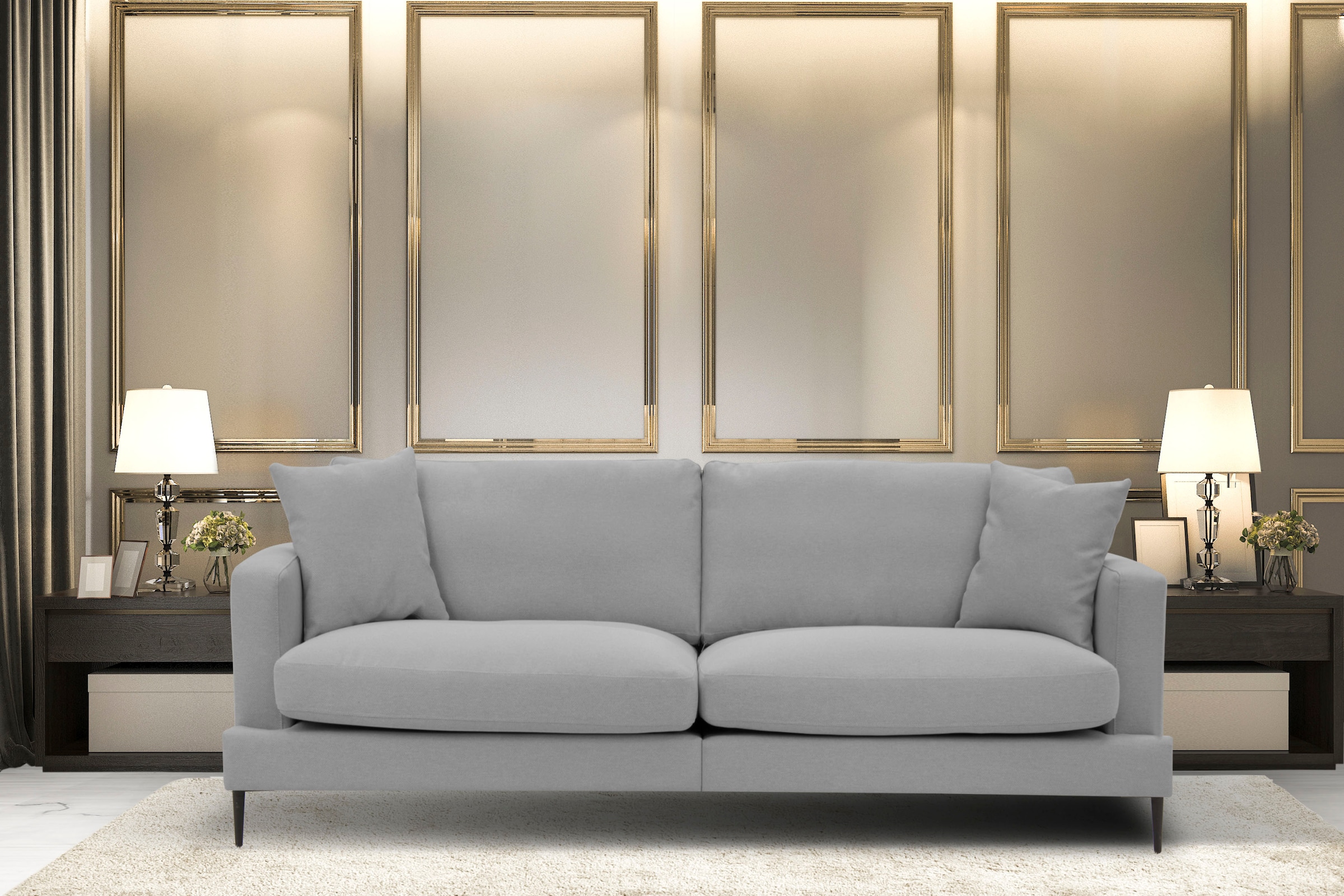 Home affaire 3-Sitzer »Cozy elegantes Designsofa, Maße B/T/H: 211/97/80 cm« günstig online kaufen