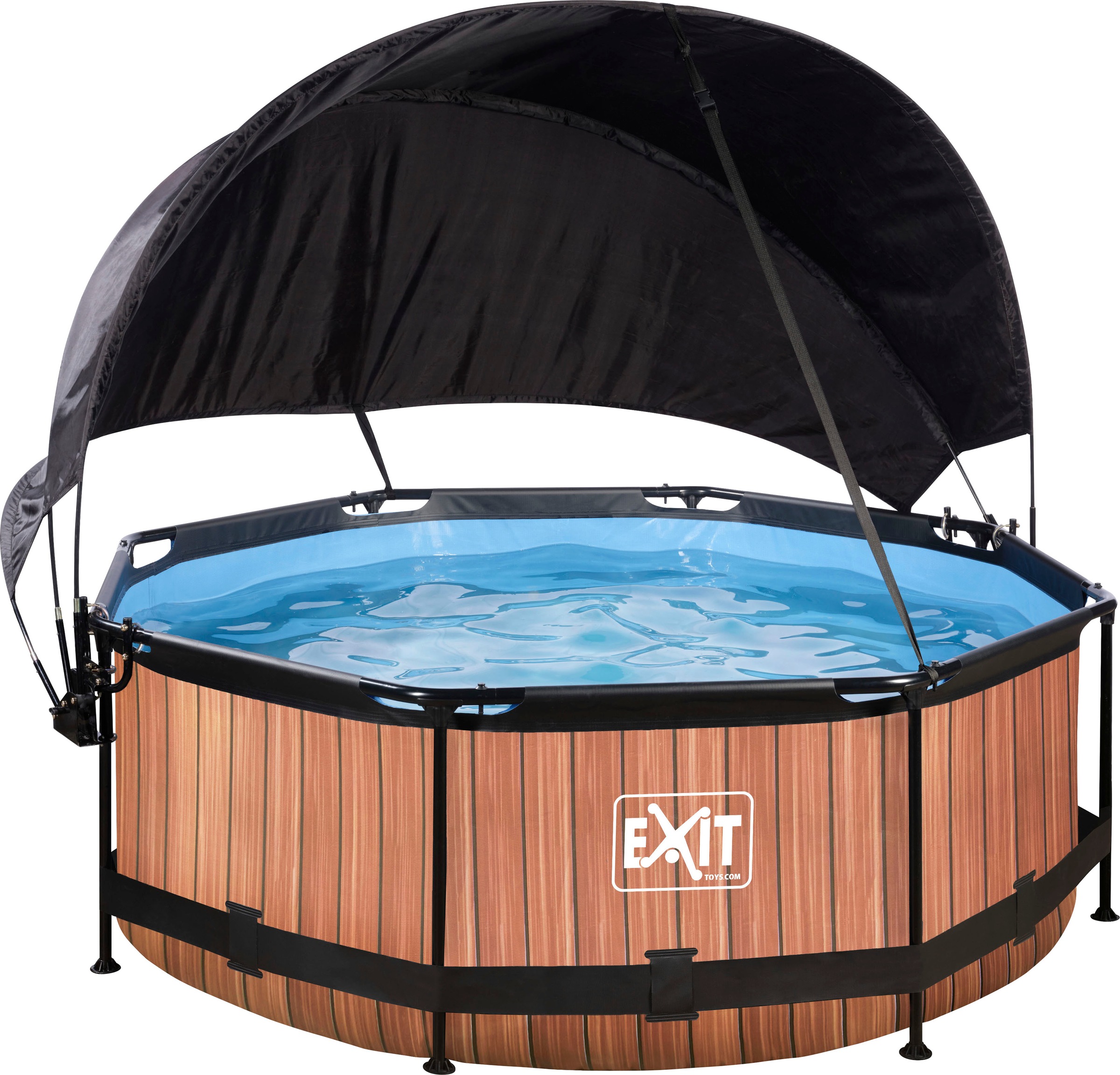 EXIT Framepool »inkl. Sonnensegel«, (Set, 3 tlg.), ØxH: 244x76 cm, mit Kartuschenfilterpumpe und Sonnensegel