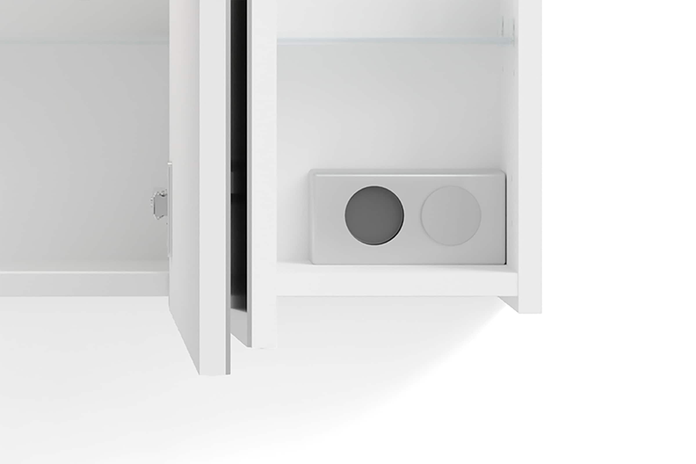 byLIVING Spiegelschrank »Serie Spree, in vielen Breiten erhältlich« Soft-Close, LED Beleuchtung mit Schalter- und Steckdosenbox