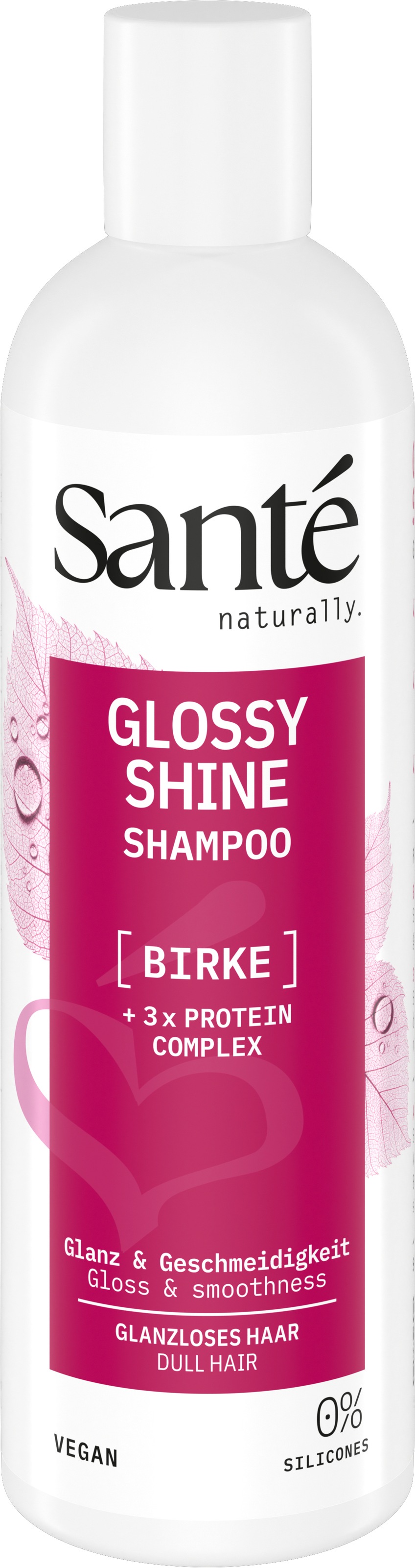 SANTE Haarshampoo »Glossy Shine Shampoo Birke +3-fach Protein Komplex« für glanzloses Haar, mit Birkenblattextrakt, vegan formuliert