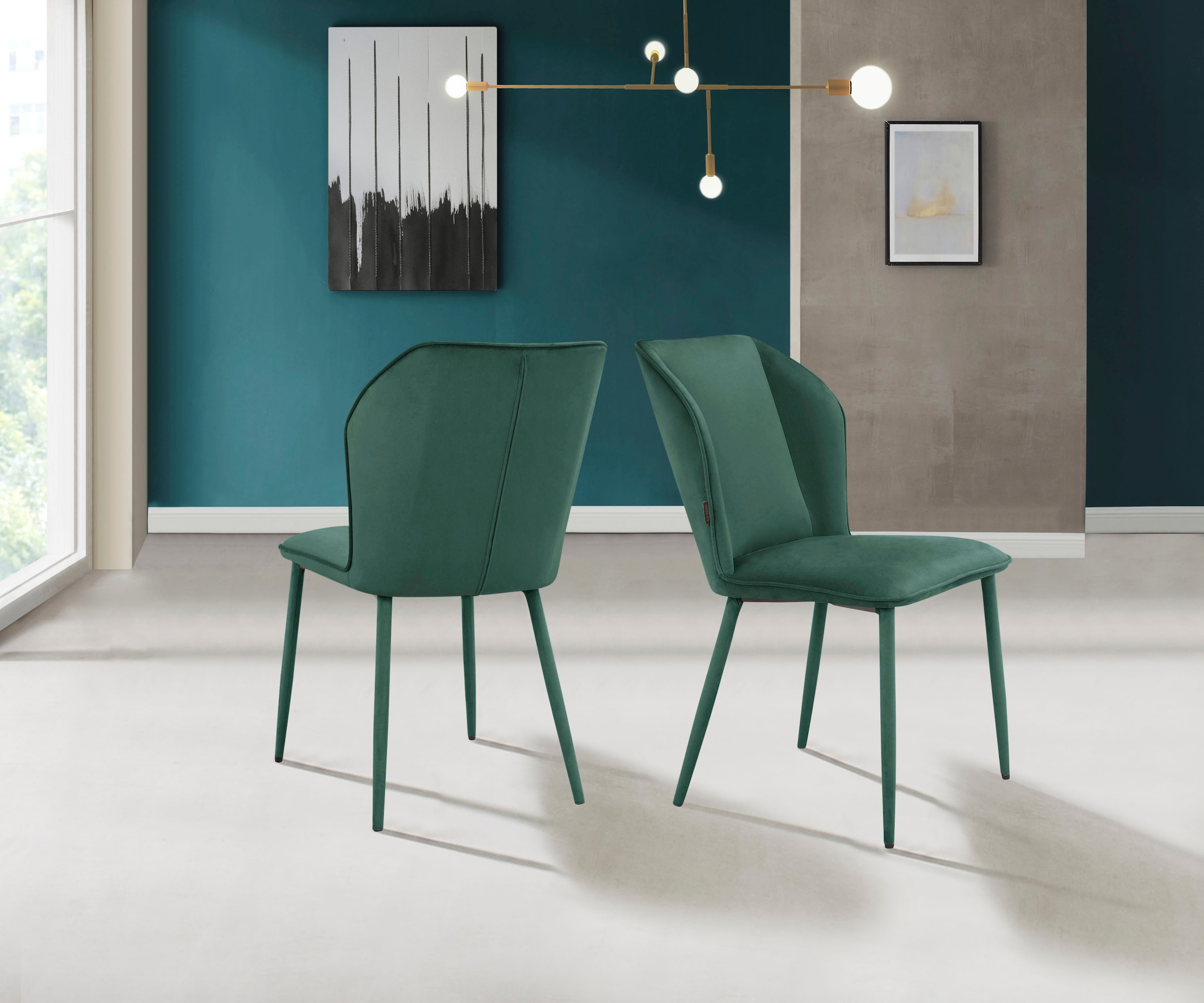 INOSIGN Esszimmerstuhl »Koa« () 2 Stk.in Velourstoff, mit Sitz und Rücken g günstig online kaufen