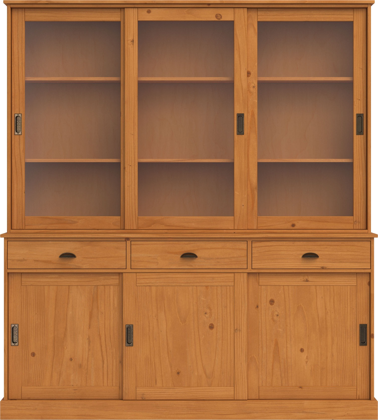 Home affaire Buffet »Schröder«, mit 6 Schiebetüren, davon 3 mit Glaseinsatz,Br.170 cm, Kiefer massiv