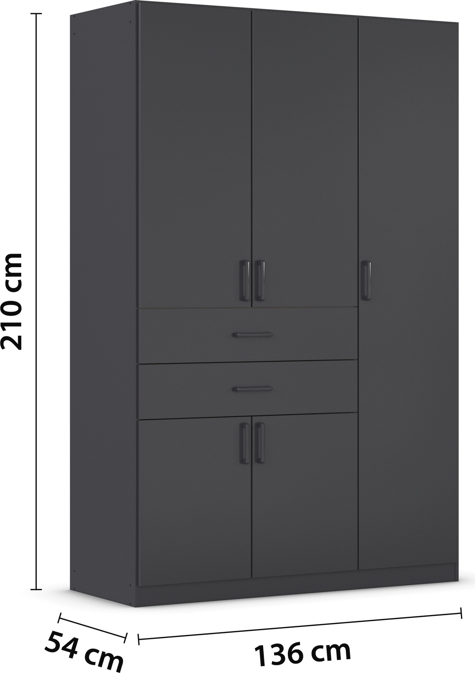 rauch Drehtürenschrank »Kleiderschrank Schrank Garderobe MAIKA mit Dekor-Front«, 2 Schubladen, in verschiedenen Breiten, Höhen, Farben, MADE IN GERMANY