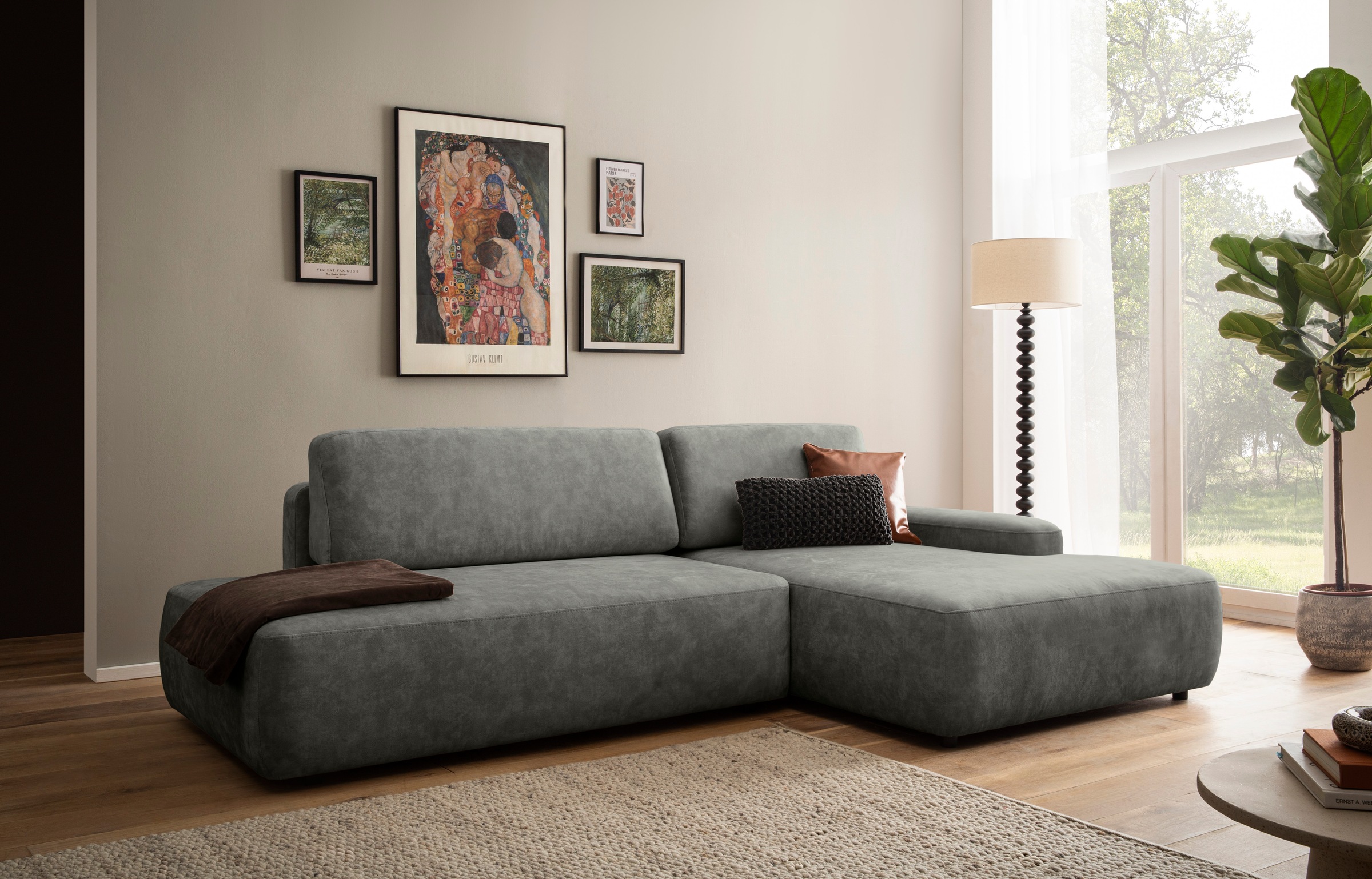 INOSIGN Ecksofa »TORGE, Schlafsofa Cord, Samtvelours u. Strukur fein, Couch günstig online kaufen