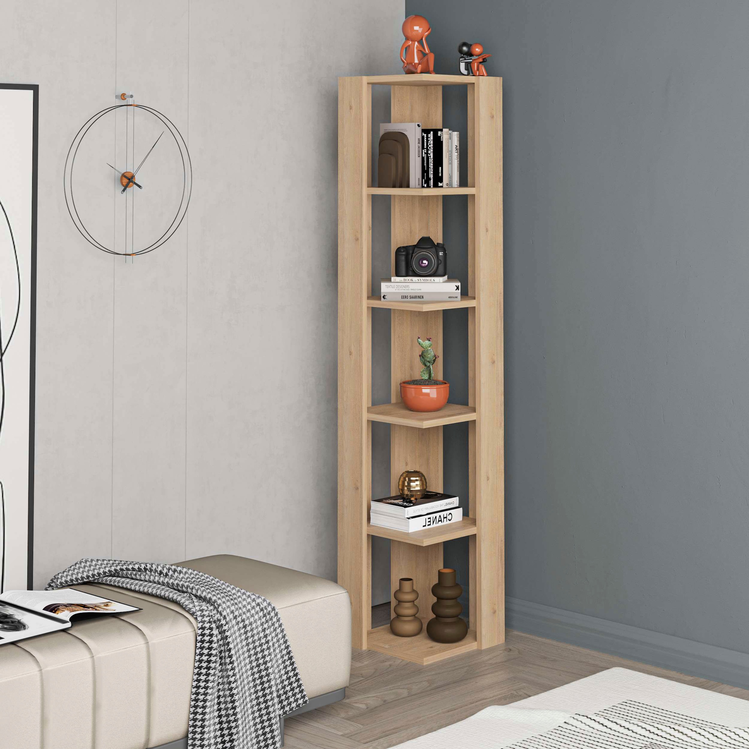 Decortie Eckregal »Nati Eckregal«, (Packung), Leichte Montage, Lagerung, Platzsparend