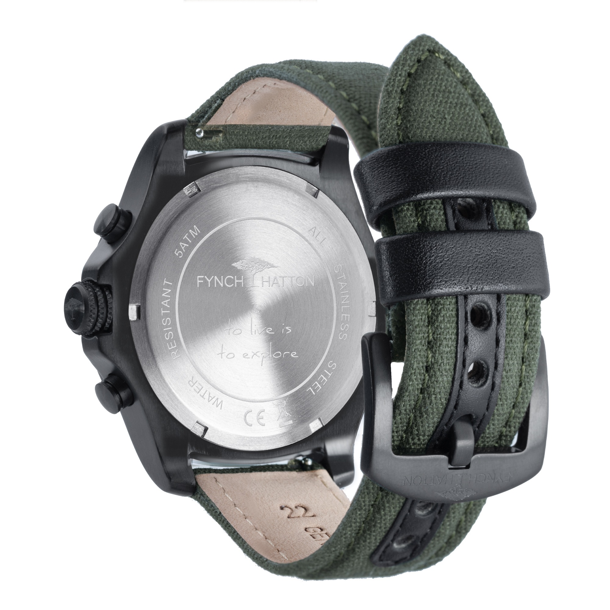 FYNCH-HATTON Chronograph Quarzuhr, Armbanduhr, Herrenuhr, Lederarmband, analog, Tag