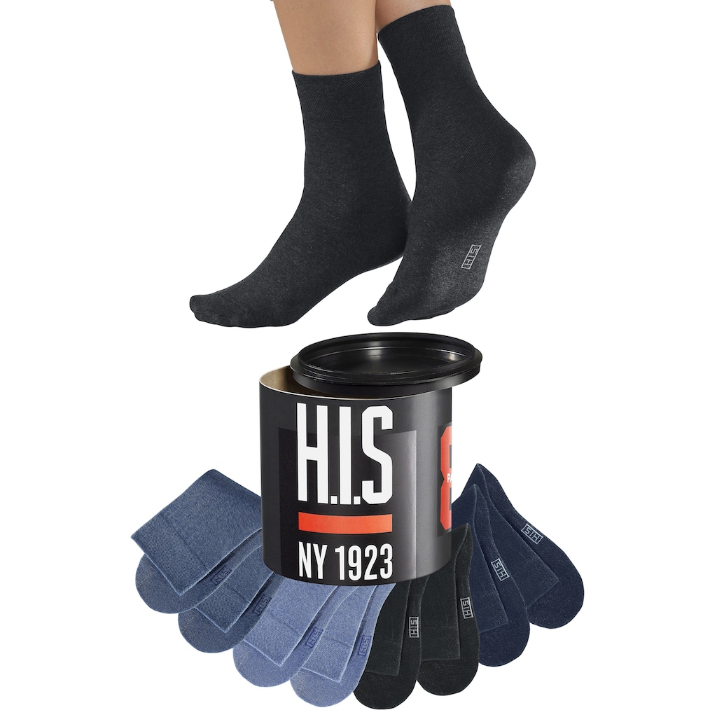 H.I.S Socken, (Dose, 8 Paar)