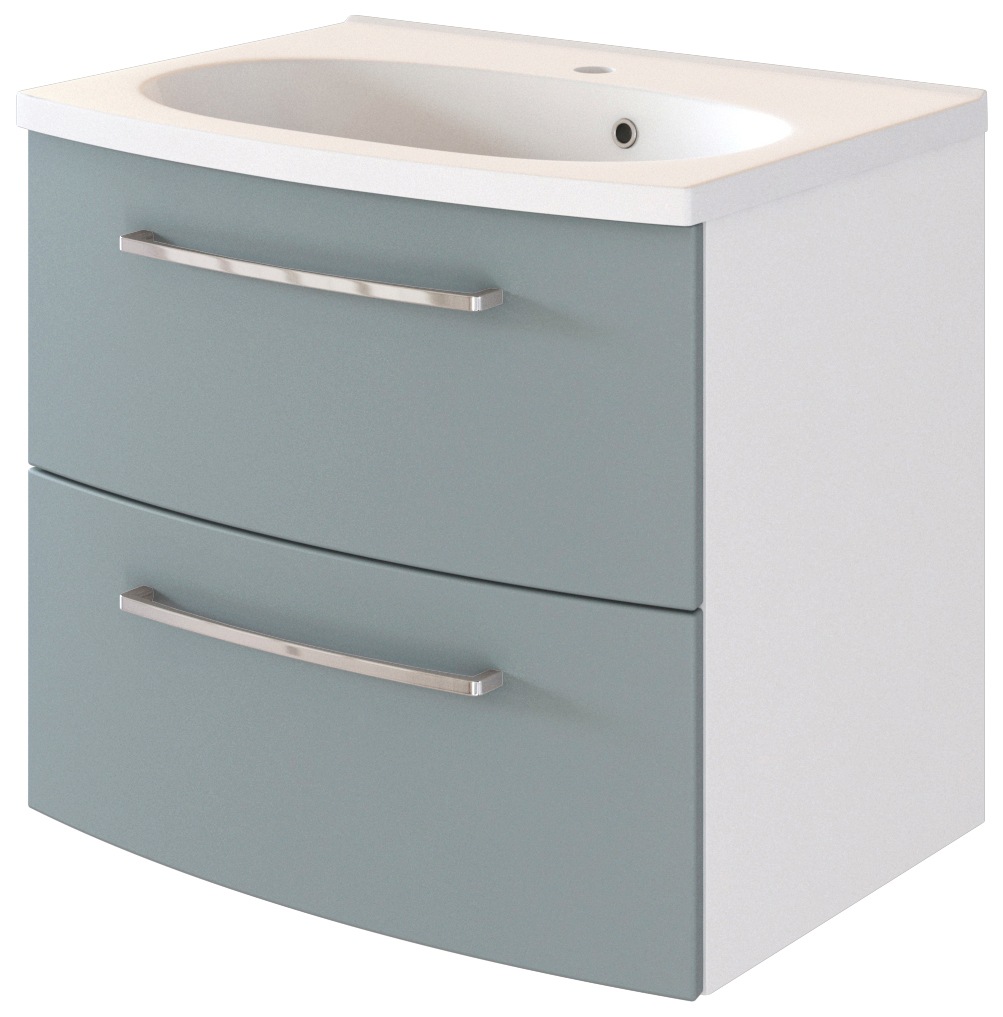 WELLTIME Waschtisch »Catania« Set, 2 Stk. tlg. mit 2 Schubladen grün/weiss + weiß