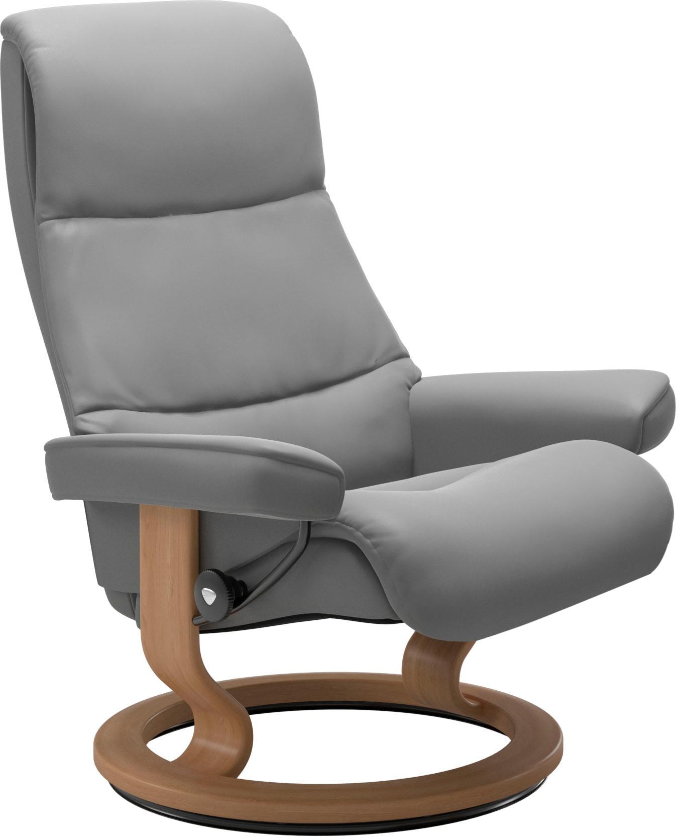 Stressless® Relaxsessel »View«, (Set, Relaxsessel mit Hocker), mit Classic Base, Größe S,Gestell Eiche