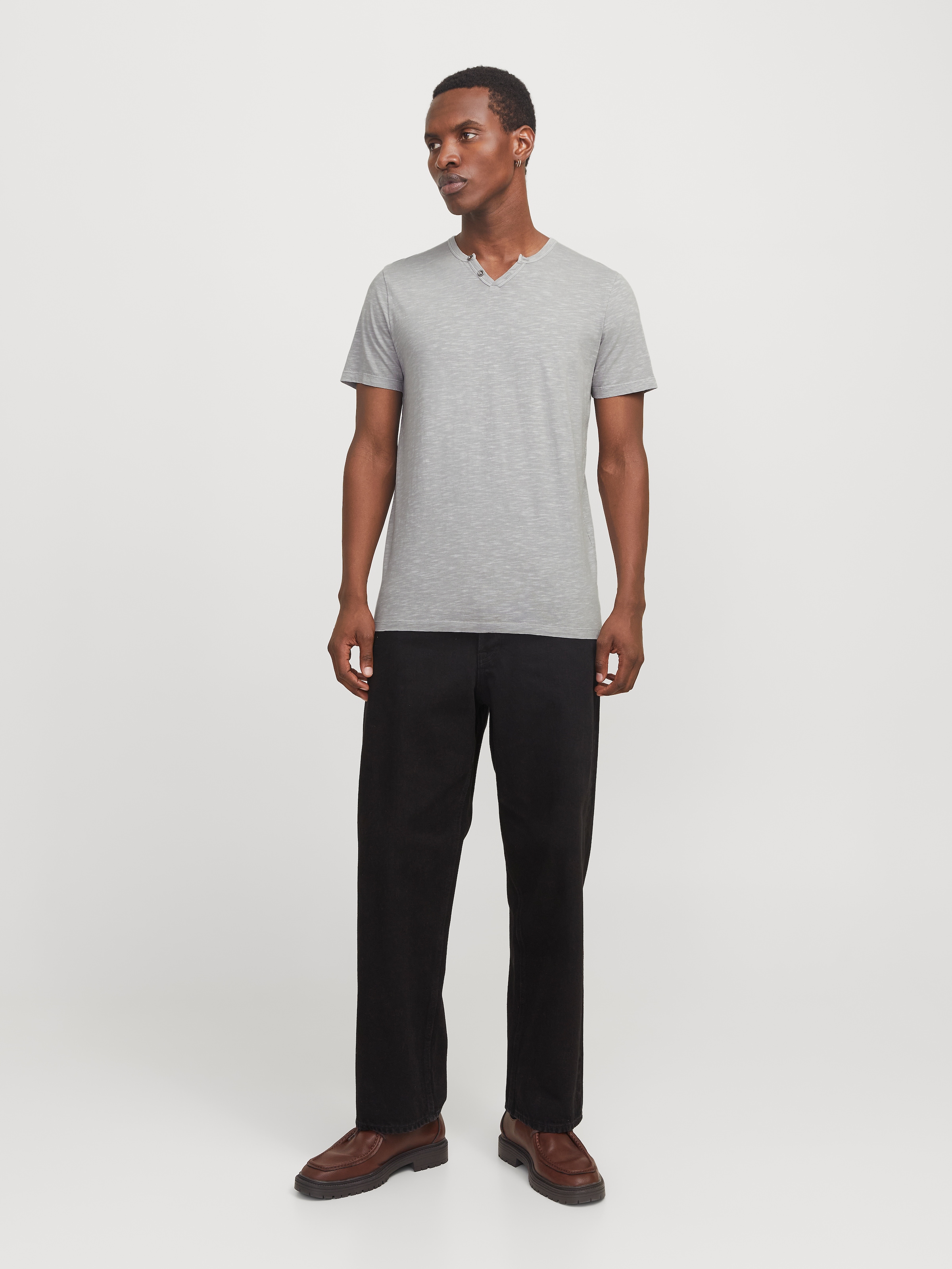 Jack & Jones T-Shirt »SPLIT NECK TEE« mit V-Ausschnitt