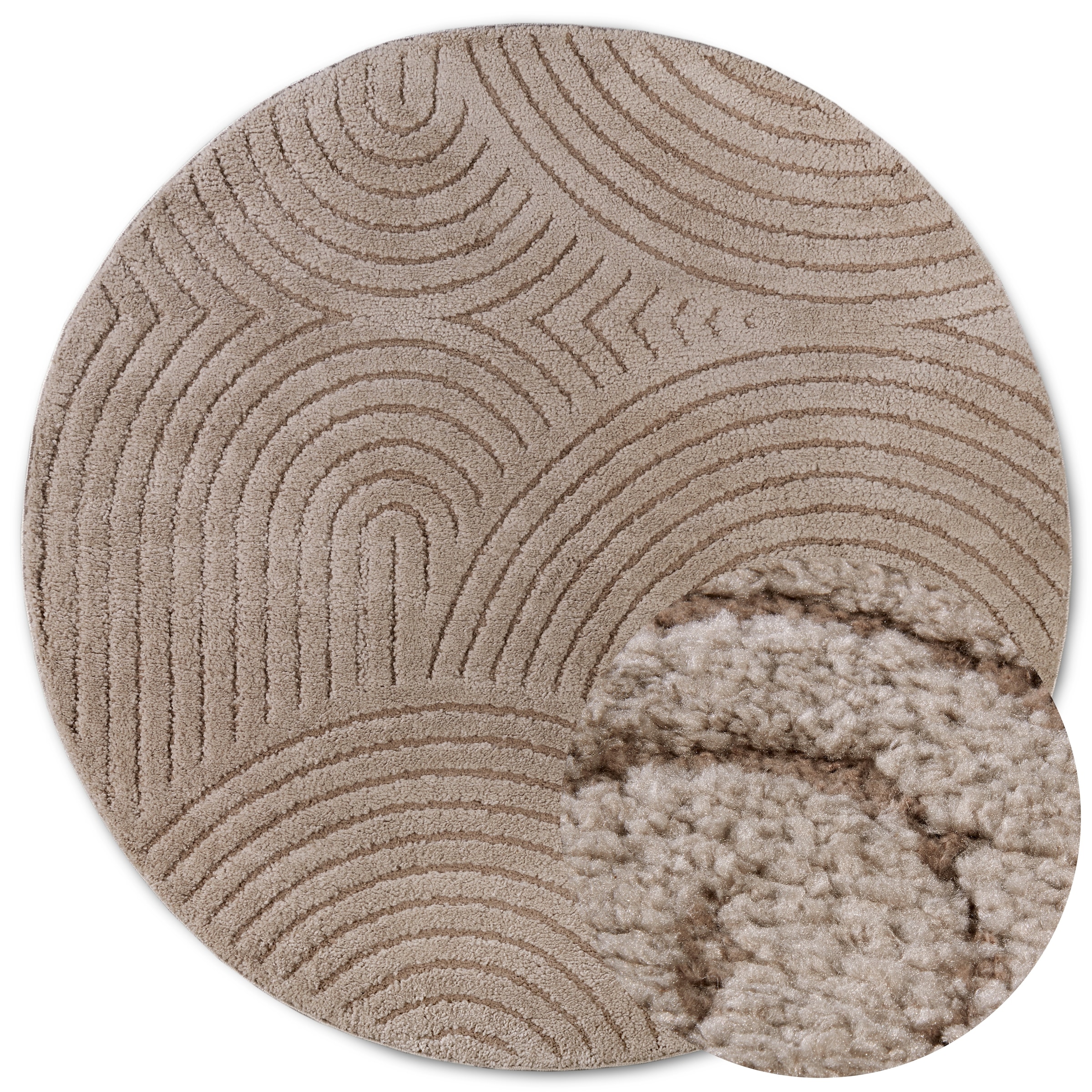 ELLE DECORATION Designteppich »Cosy Panglao, auch als Rundteppich erhältlich«, rechteckig, 14 mm Höhe, uni Kurzflor, Hoch Tief Struktur, modern, Skandi, Boho, Wohnzimmer