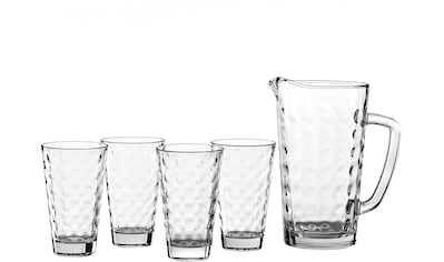 LEONARDO Gläser-Set »Optic«, (Set, 5 tlg., 1 Krug, 4 Becher), 1 Krug, 4 Becher kaufen