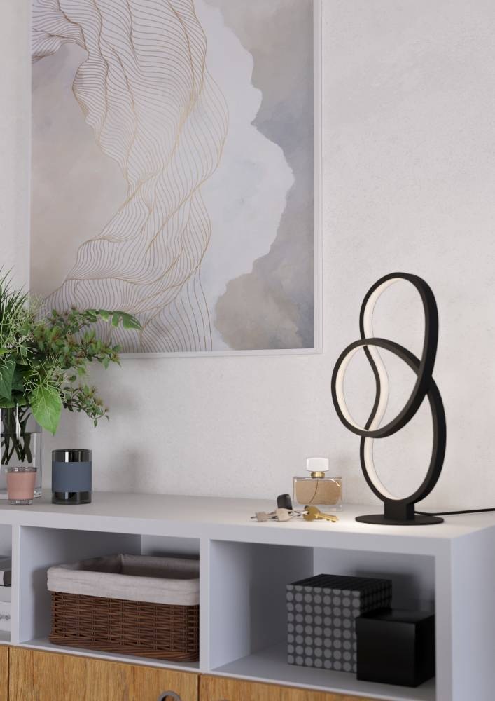 EGLO Tischleuchte »GIANELLA«, 1 flammig, Leuchtmittel LED-Modul | LED fest integriert, Nachttischlampe, Deko Tischleuchte aus Metall in Schwarz, Tisch-Lampe