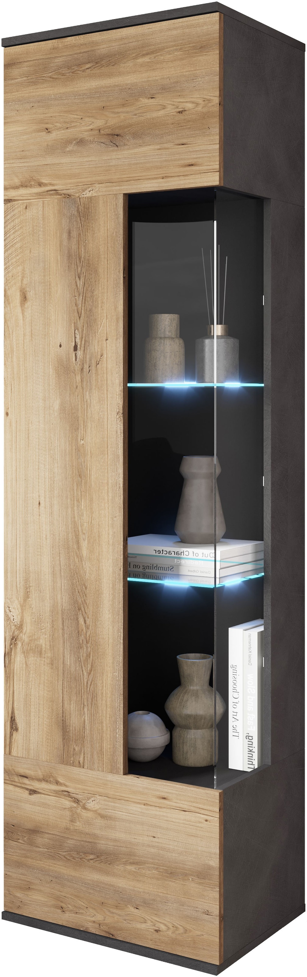 INOSIGN Vitrine »Kenia, stehend und hängend, Türanschlag wechselbar«, (1 St.), Vitrineschrank mit Glastüren 160 cm Höhe