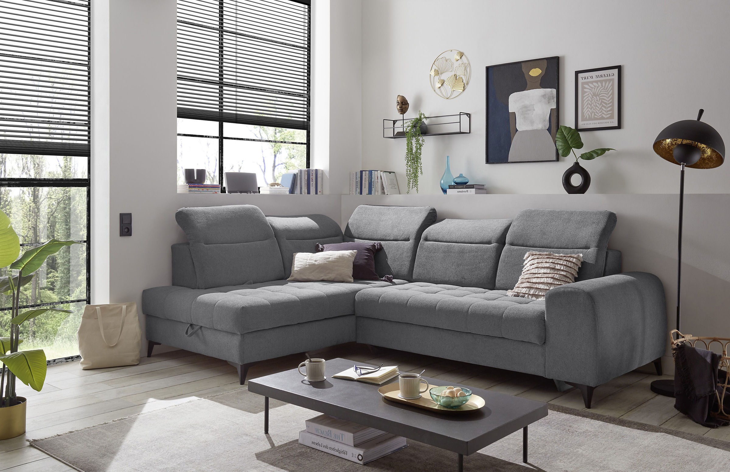 ED EXCITING DESIGN Ecksofa »Rockdale L-Form mit Bettfunktion, Bettkasten«, günstig online kaufen