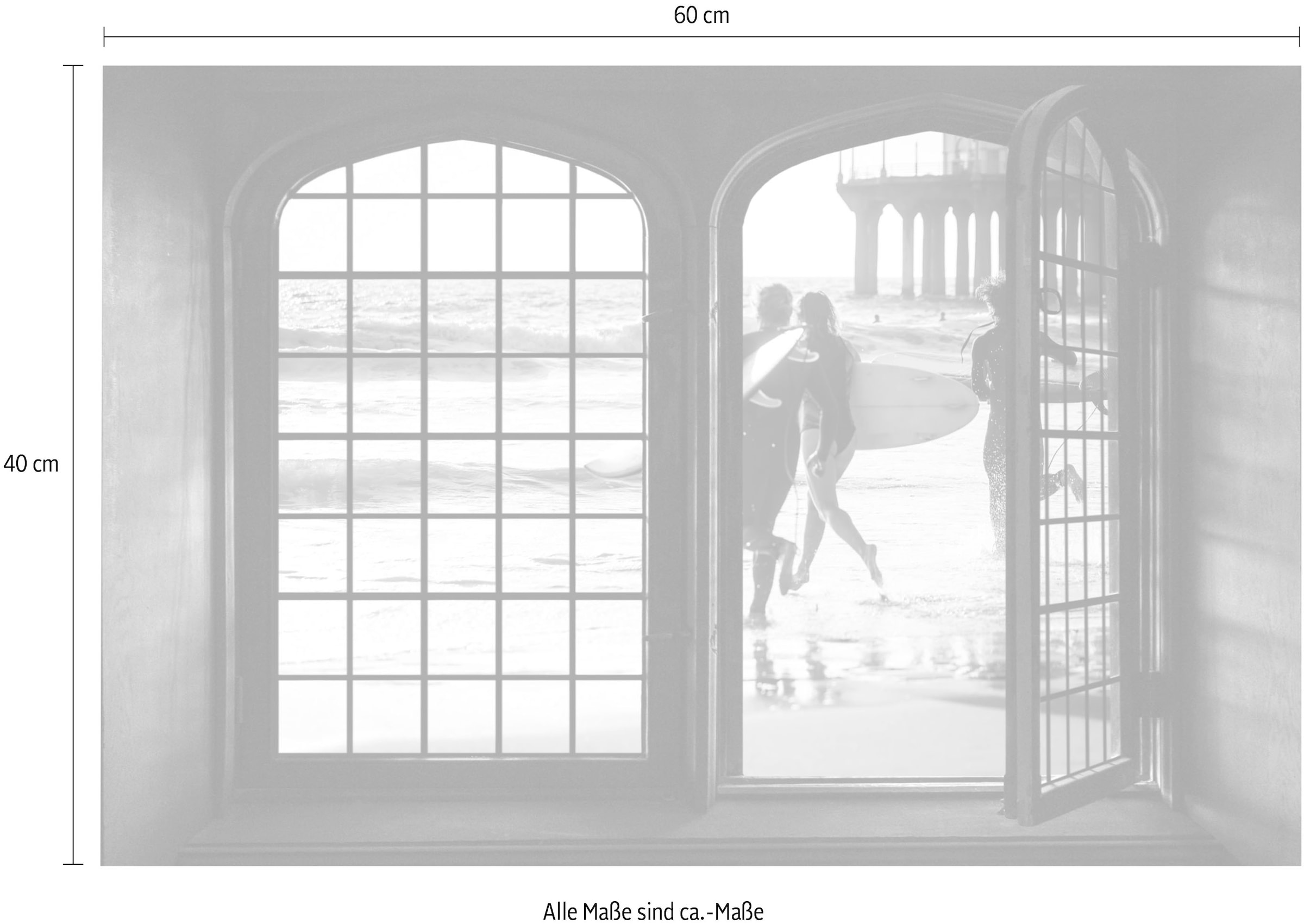 queence Wandsticker »Surfer«, Wandsticker, Wandbild, selbstklebend, 3D, Fenster