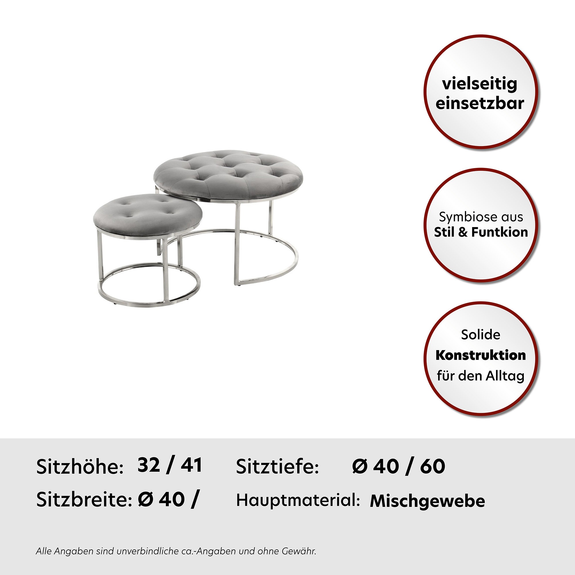 Kayoom Polsterhocker Becky 825 2er-Set«, vielseitig verwendbar