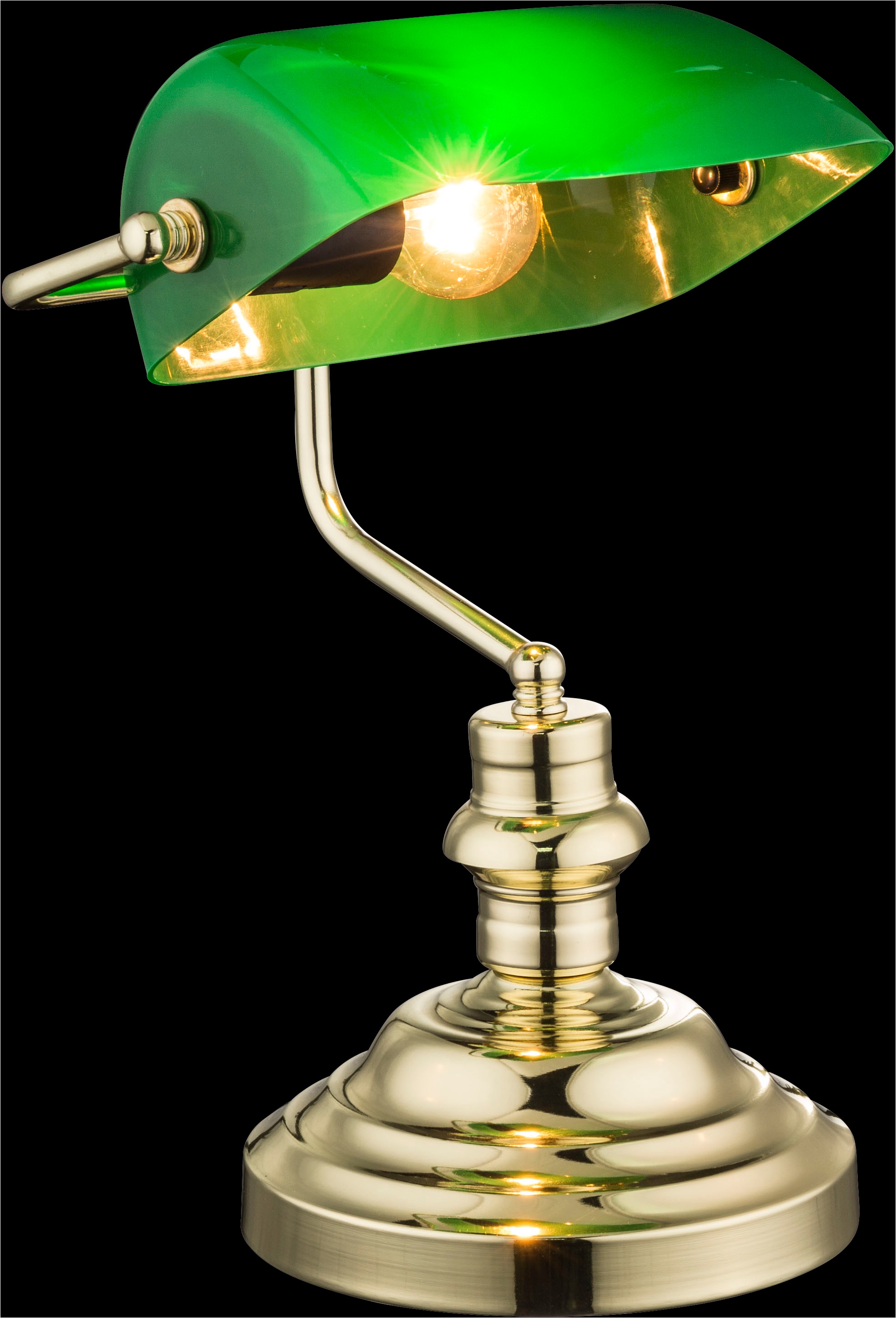 GLOBO LIGHTING LED Tischleuchte »ANTIQUE«, 1 flammig, Leuchtmittel E27 | ohne Leuchtmittel, Bankerleuchte Bankerlampe