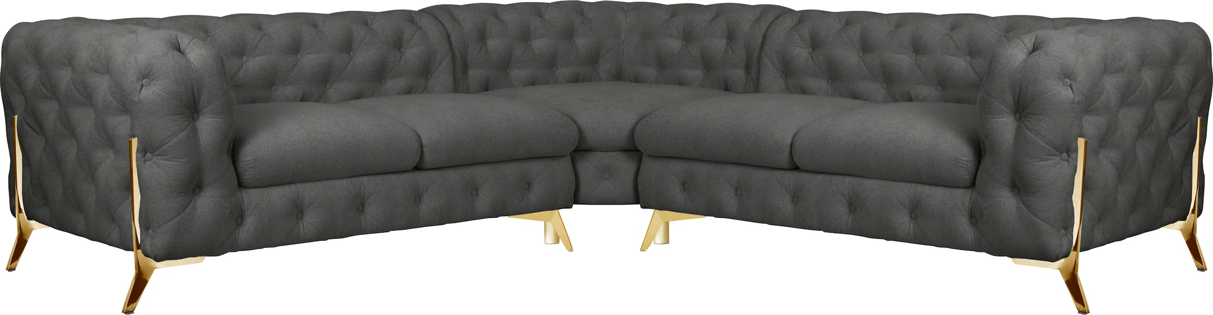 Home affaire Chesterfield-Sofa »Amaury L-Form« Chesterfield-Optik, Breite/T günstig online kaufen