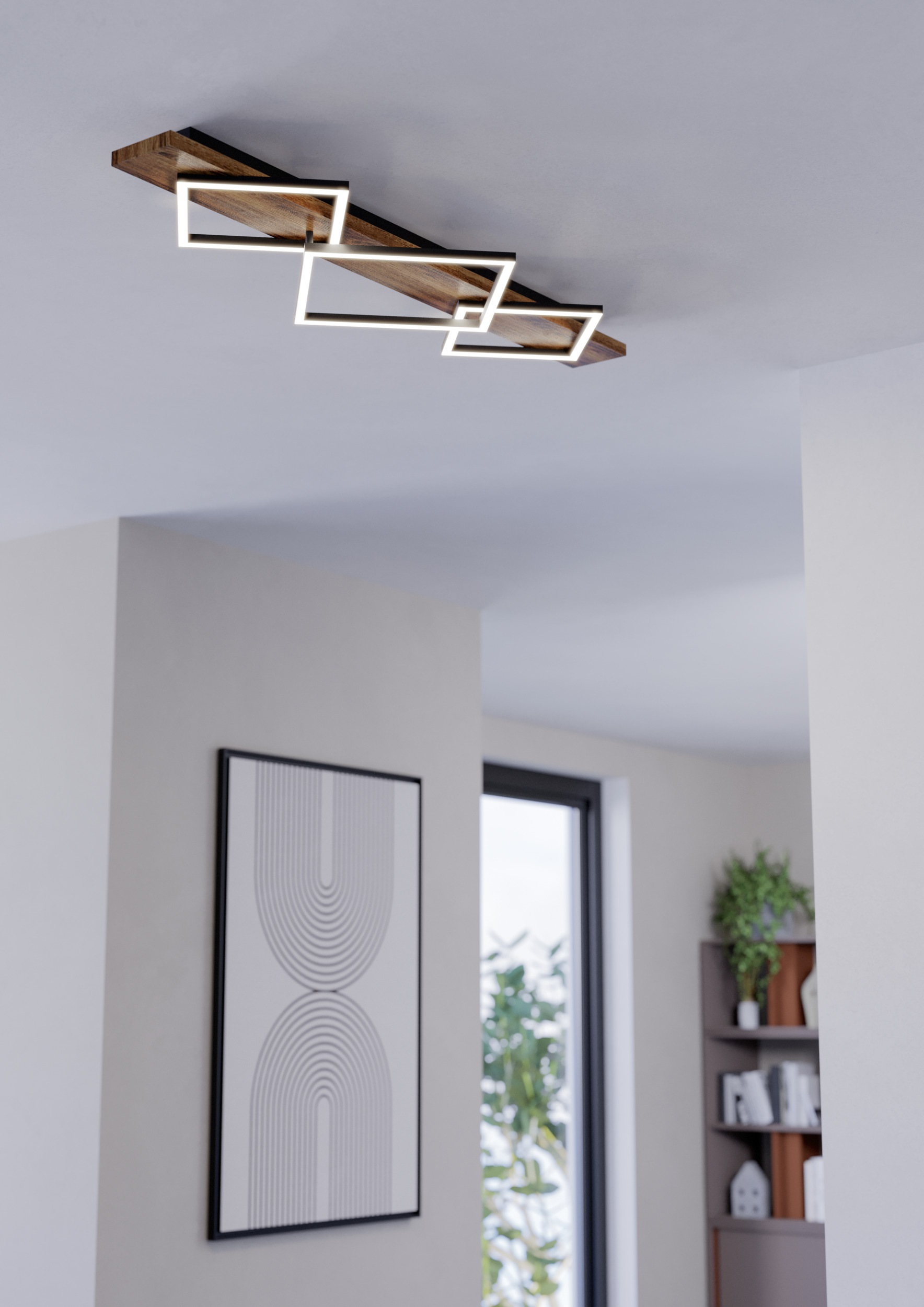 EGLO LED Deckenleuchte »BOYAL Deckenlampe - Stahl, Holz - LED;LED - 2X13W;1 günstig online kaufen