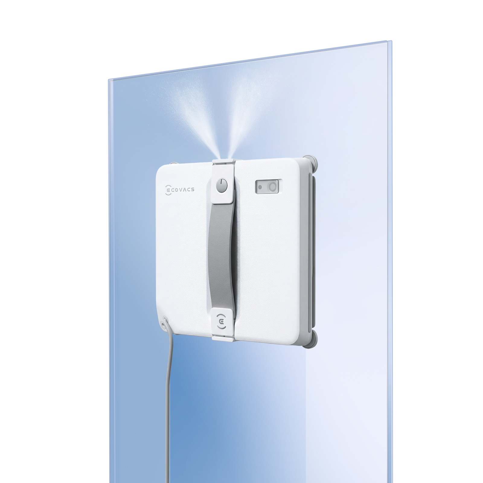ECOVACS Fensterputzroboter »WINBOT Mini 2, inkl. Reinungslösung 230ml« 50ml Wassertank, Bürsten an allen Ecken, 3,5m Kabel