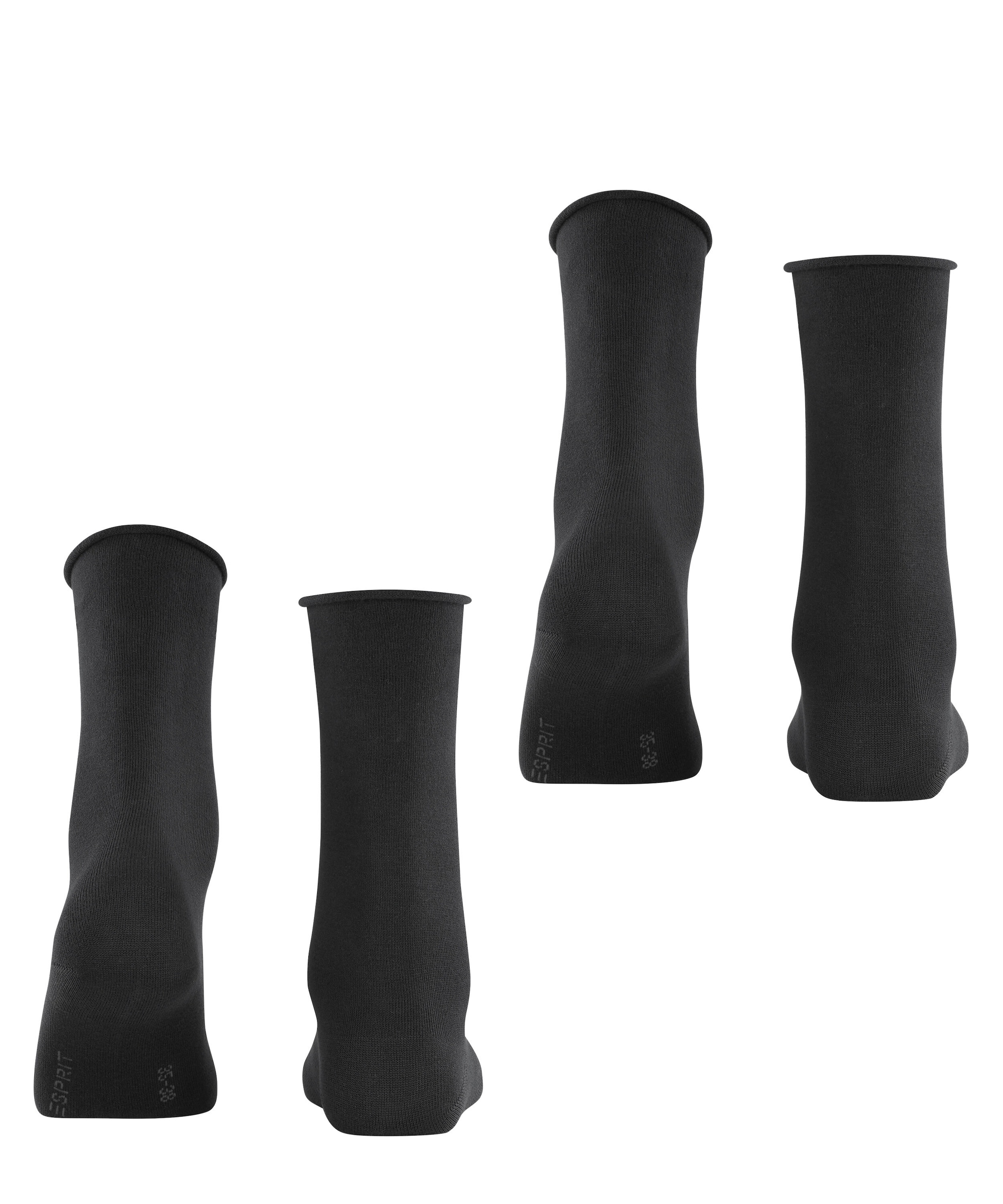Esprit Socken »Basic Pure« 2 Paar, 2 Paar tlg. ohne einschneidendes Bündchen, Basic-Socke, Uni-Strümpfe atmungsaktiv