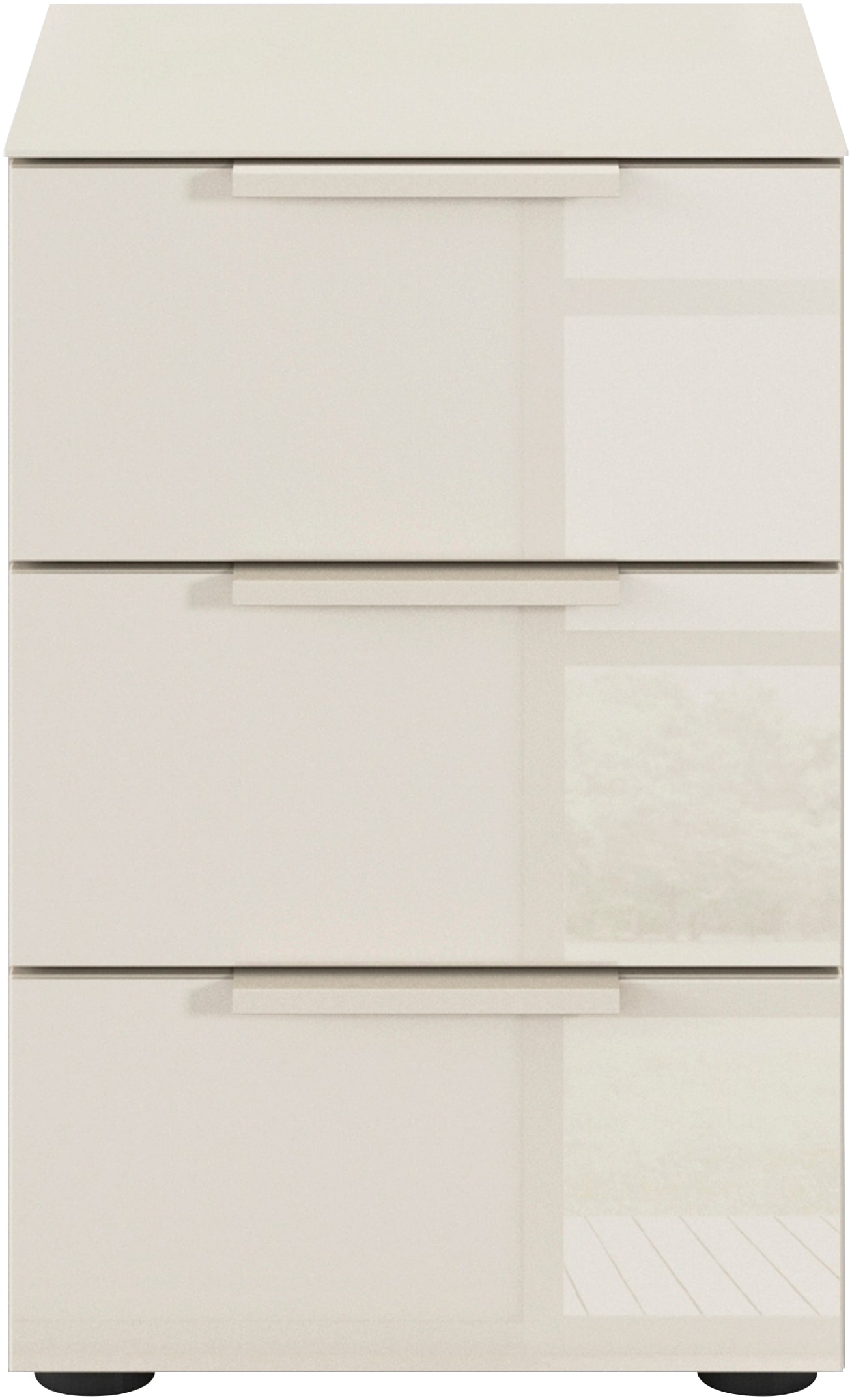 rauch Nachtkommode »Nachttisch Nachtschrank Nachtkonsole FLIPP mit Glasfront« Breite 40 cm,  mit 3 Schubladen und Soft-Close-Funktion, Oberboden und Front Glas