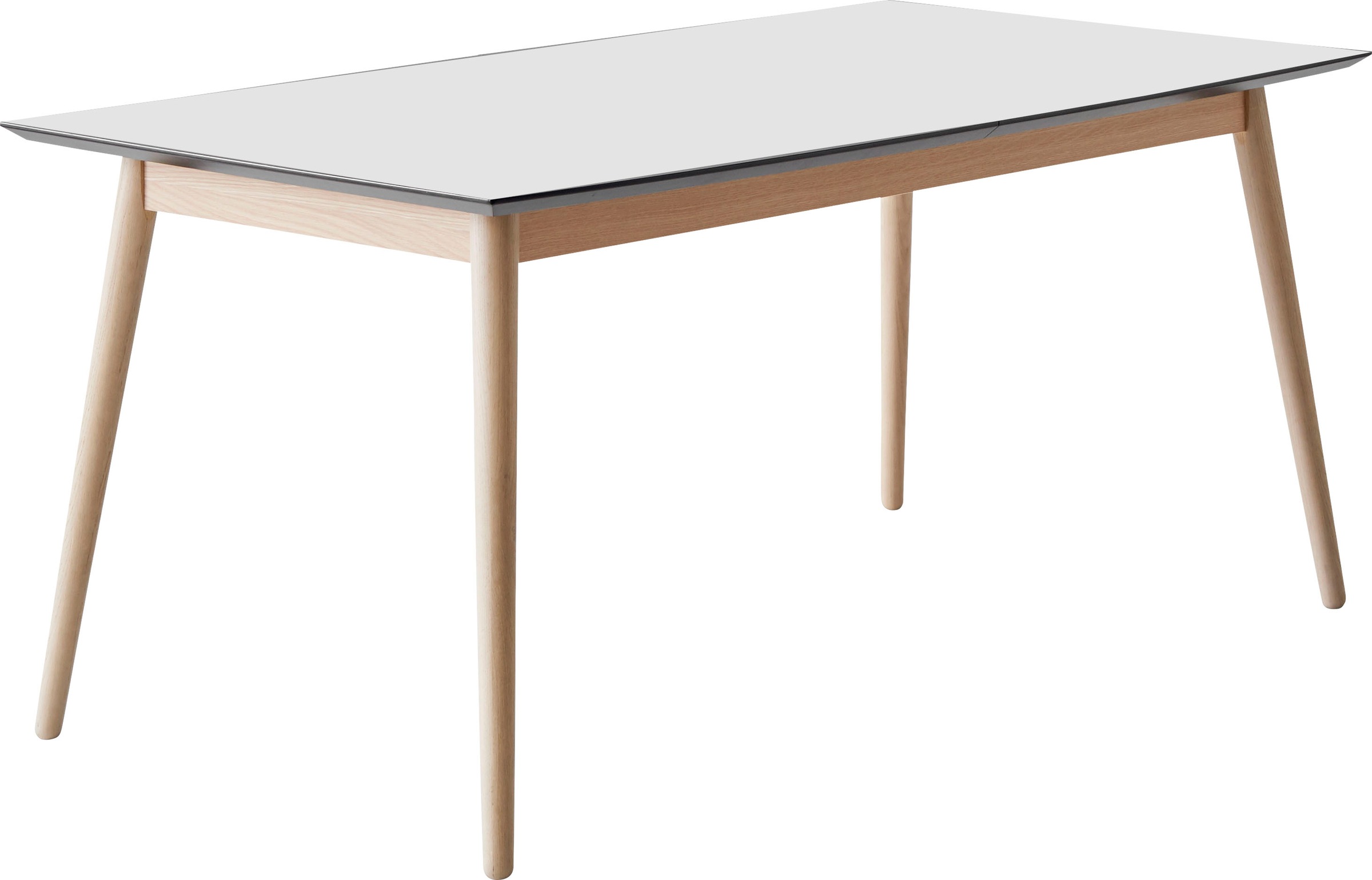Hammel Furniture Esstisch »Meza Designtisch mit Auszugsfunktion und 2 Einlegeplatten«, bootsförmige Tischplatte MDF, Eiche Massivholzgestell