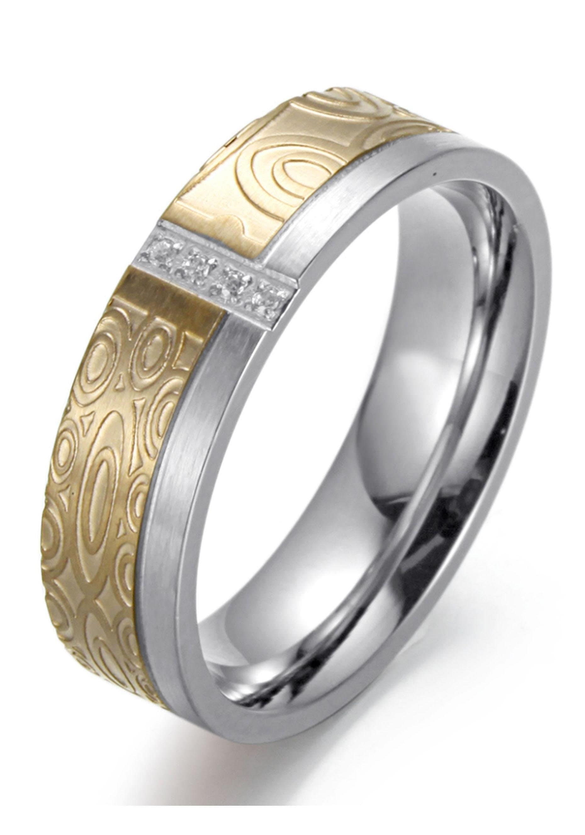 Firetti Fingerring »Schmuck Geschenk bicolor, ca. 6,0 mm«, mit Zirkonia (synth.)