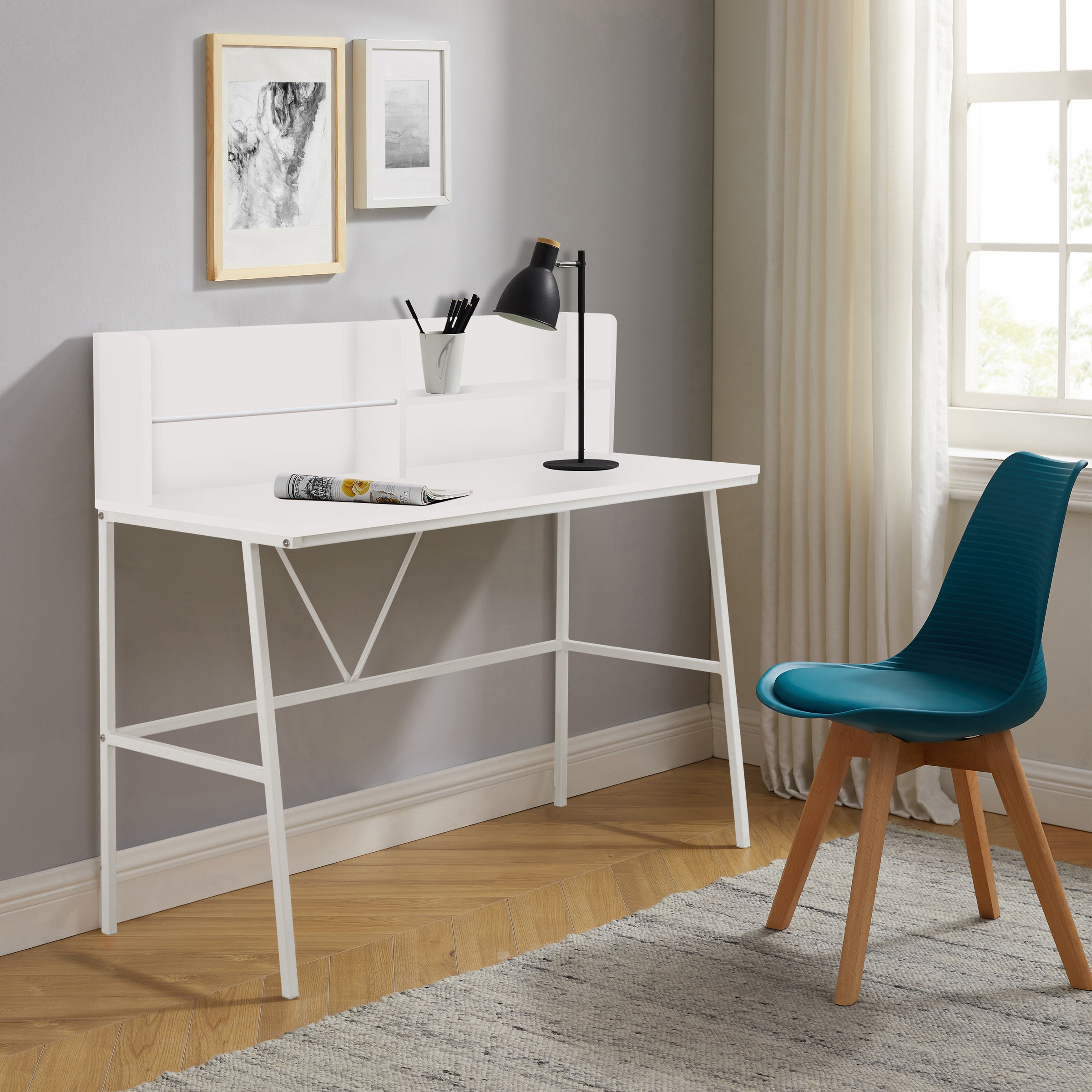 INOSIGN Schreibtisch »Jaxson« 1 Stk. tlg. weißes Gestell aus Metall, Breite günstig online kaufen