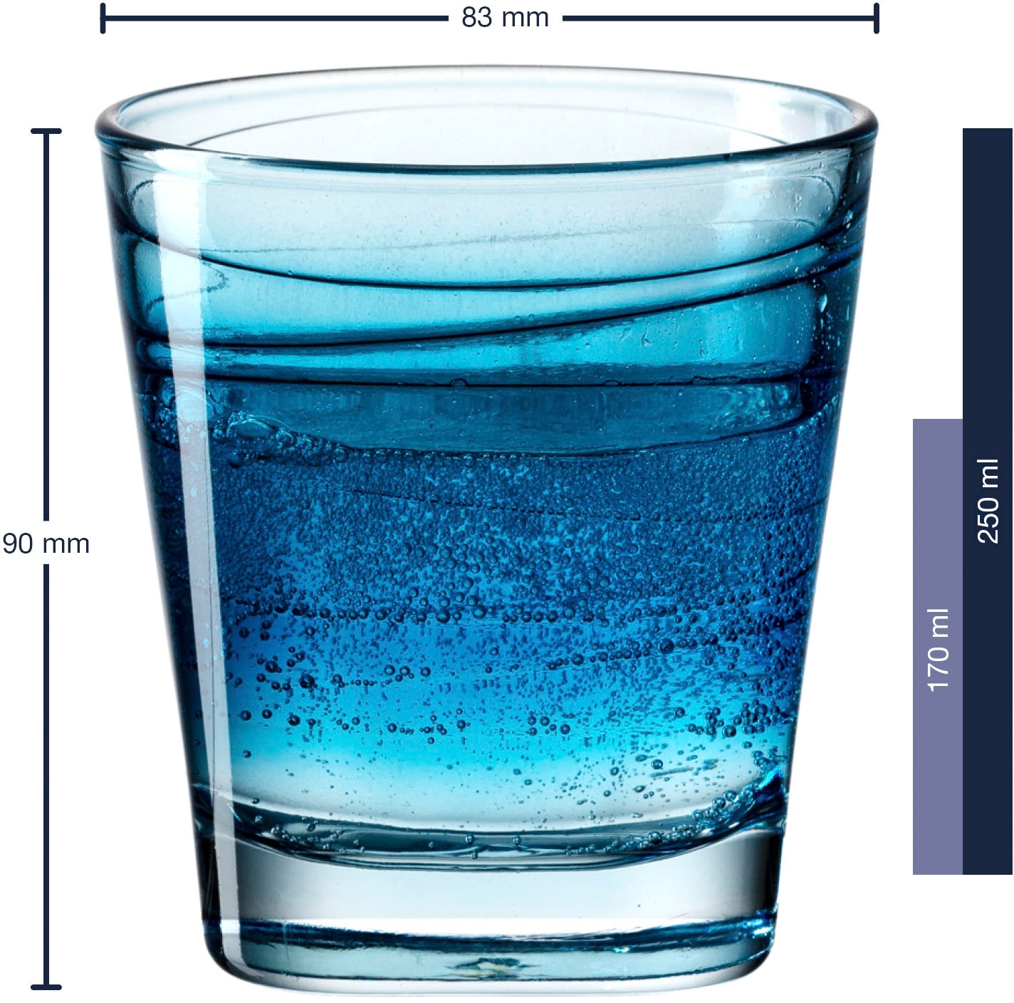 LEONARDO Whiskyglas »VARIO STRUTTURA«, (Set, 6 tlg.), 250 ml, 6-teilig