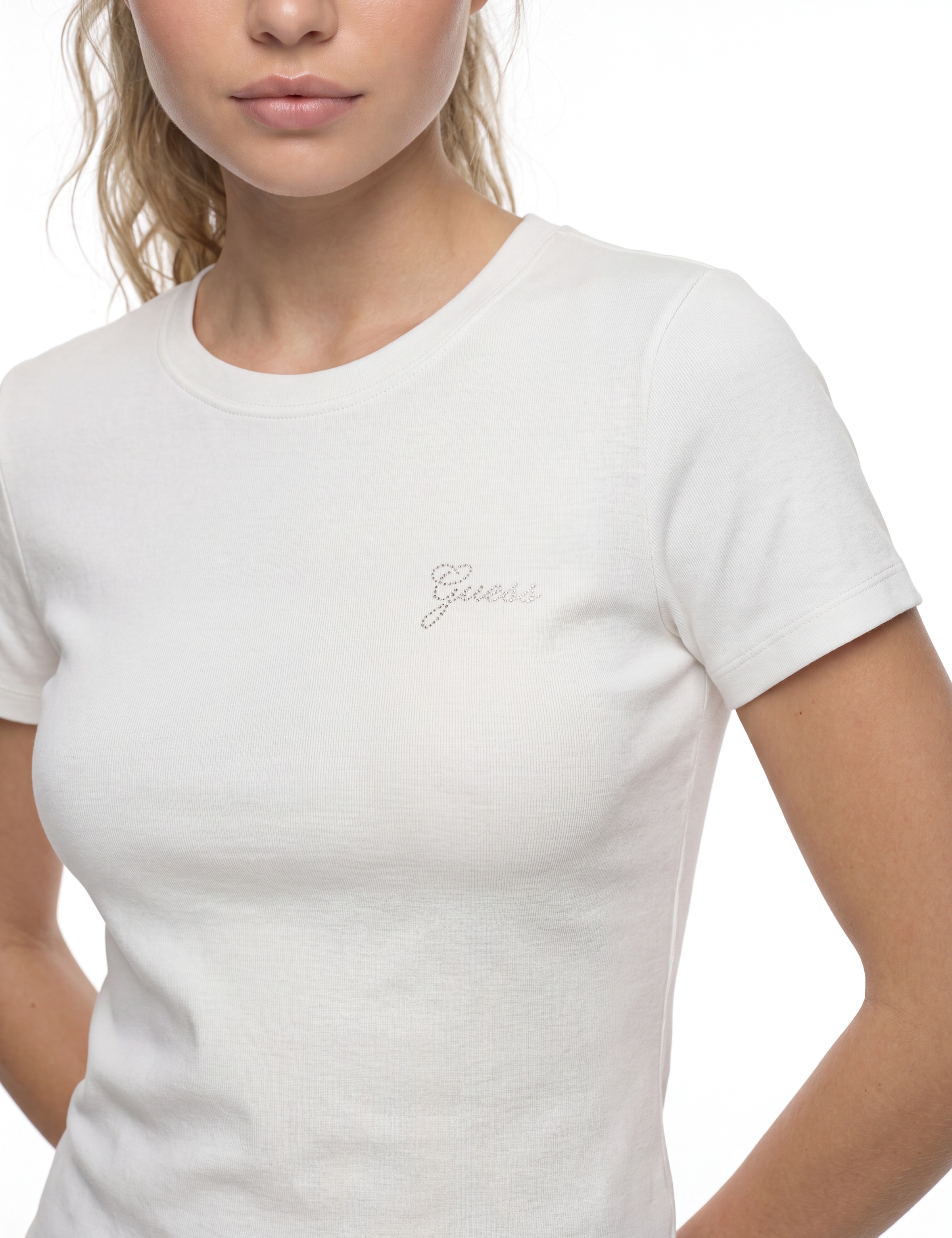 Guess T-Shirt »NEW SS CN MINI LOGO TEE« aus Modal-Mix, Slim Fit