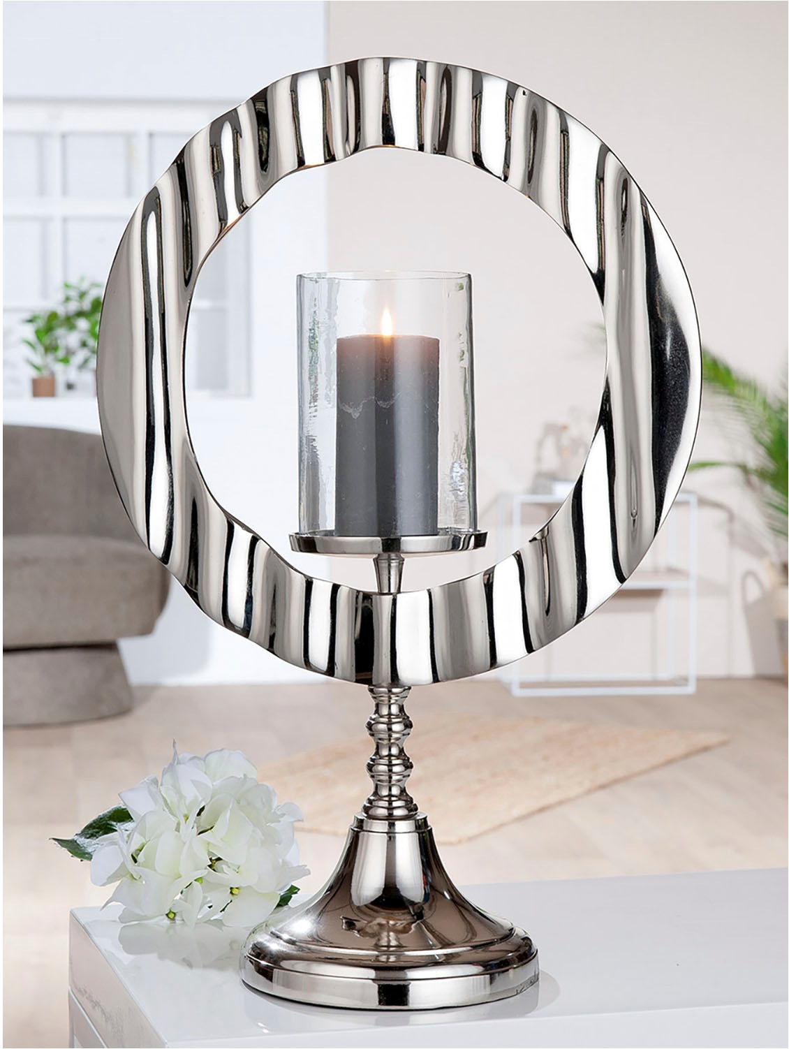 Casablanca by Gilde Windlicht »Kerzenleuchter Circulus silber«, (1 St.) günstig online kaufen