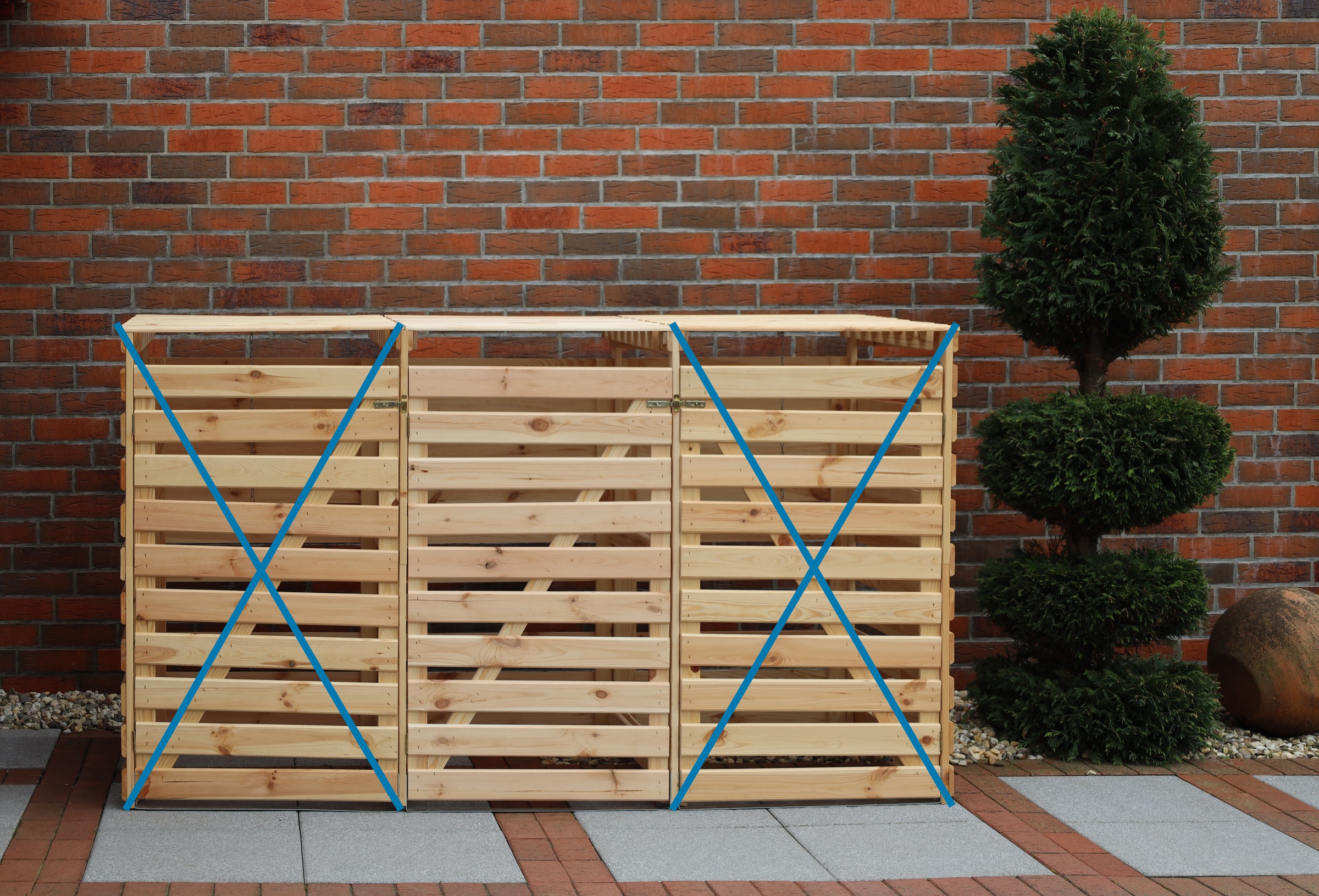 promadino Mülltonnenbox »Vario V Erweiterung« besonders robust aus zertifiziertem Kiefernholz gefertigt