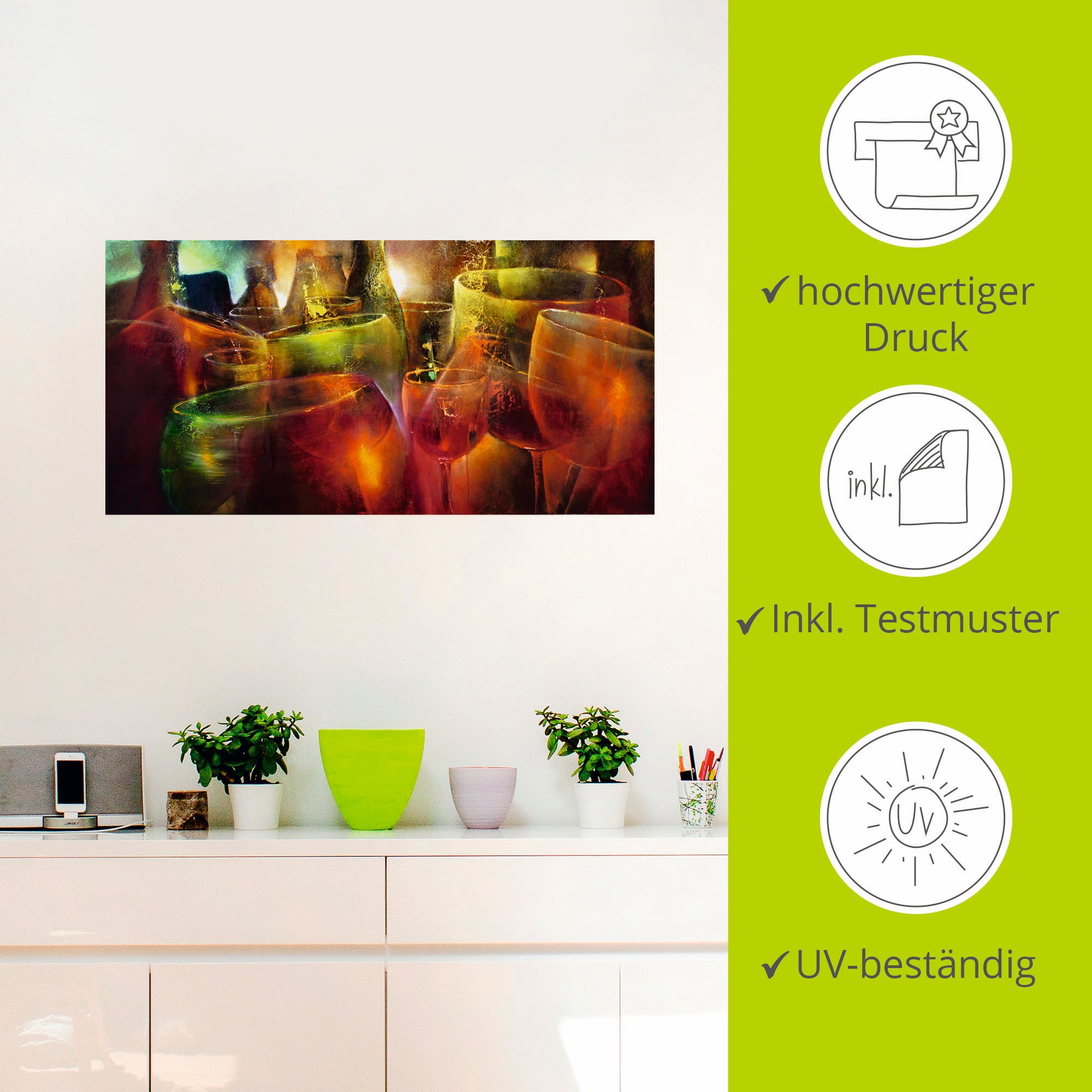 Artland Wandbild »Zu später Stunde«, Getränke, (1 St.), als Leinwandbild, Poster, Wandaufkleber in verschied. Größen