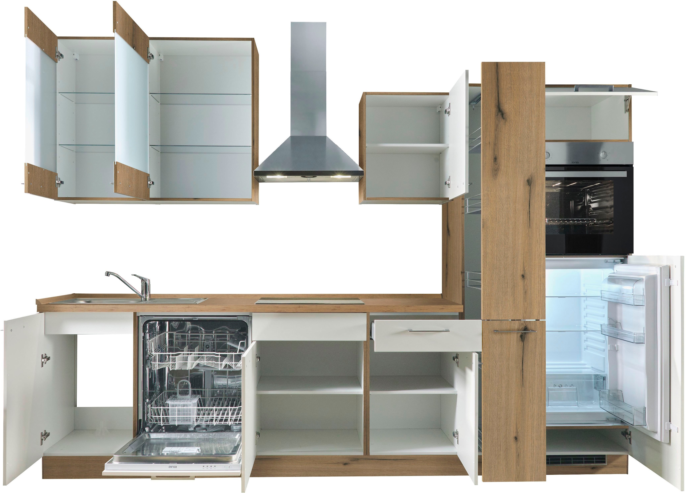 Express Küchen Küchenzeile »Trea«, vormontiert, und mit auf bestellen 310 Breite Raten cm Soft-Close-Funktion, Vollauszug