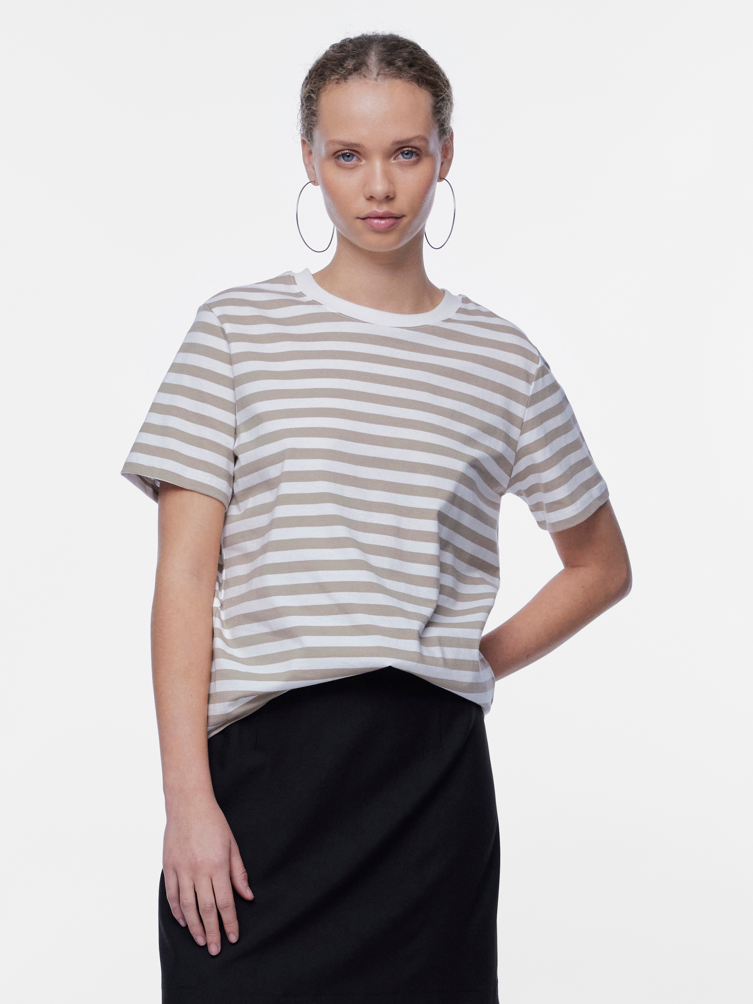 pieces Kurzarmshirt »PCRIA SS TEE STRIPES NOOS BC«