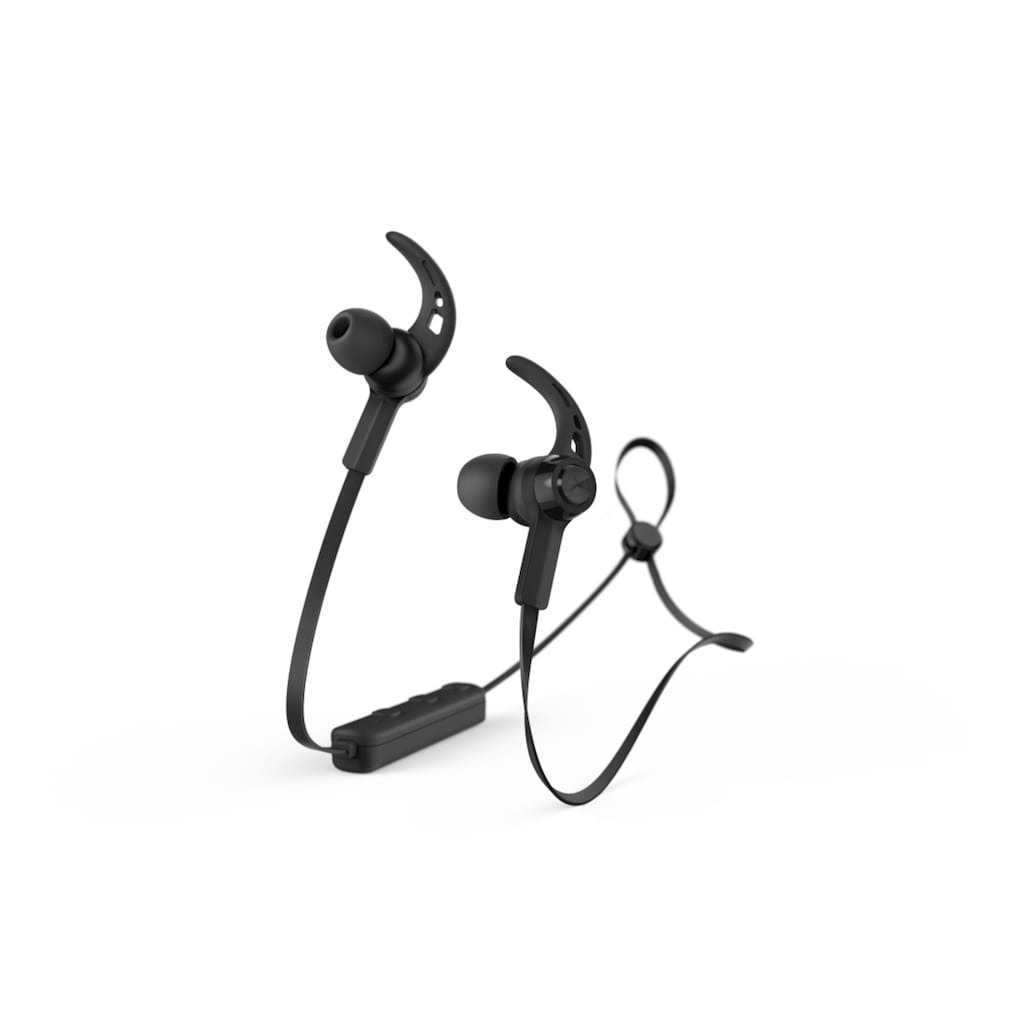 Hama Bluetooth-Kopfhörer »Sport Bluetooth®-Kopfhörer 5.0 Schwarz, Mikrofon, Reichweite 10m«, A2DP Bluetooth-AVRCP Bluetooth-HFP, Freisprechfunktion-Sprachsteuerung