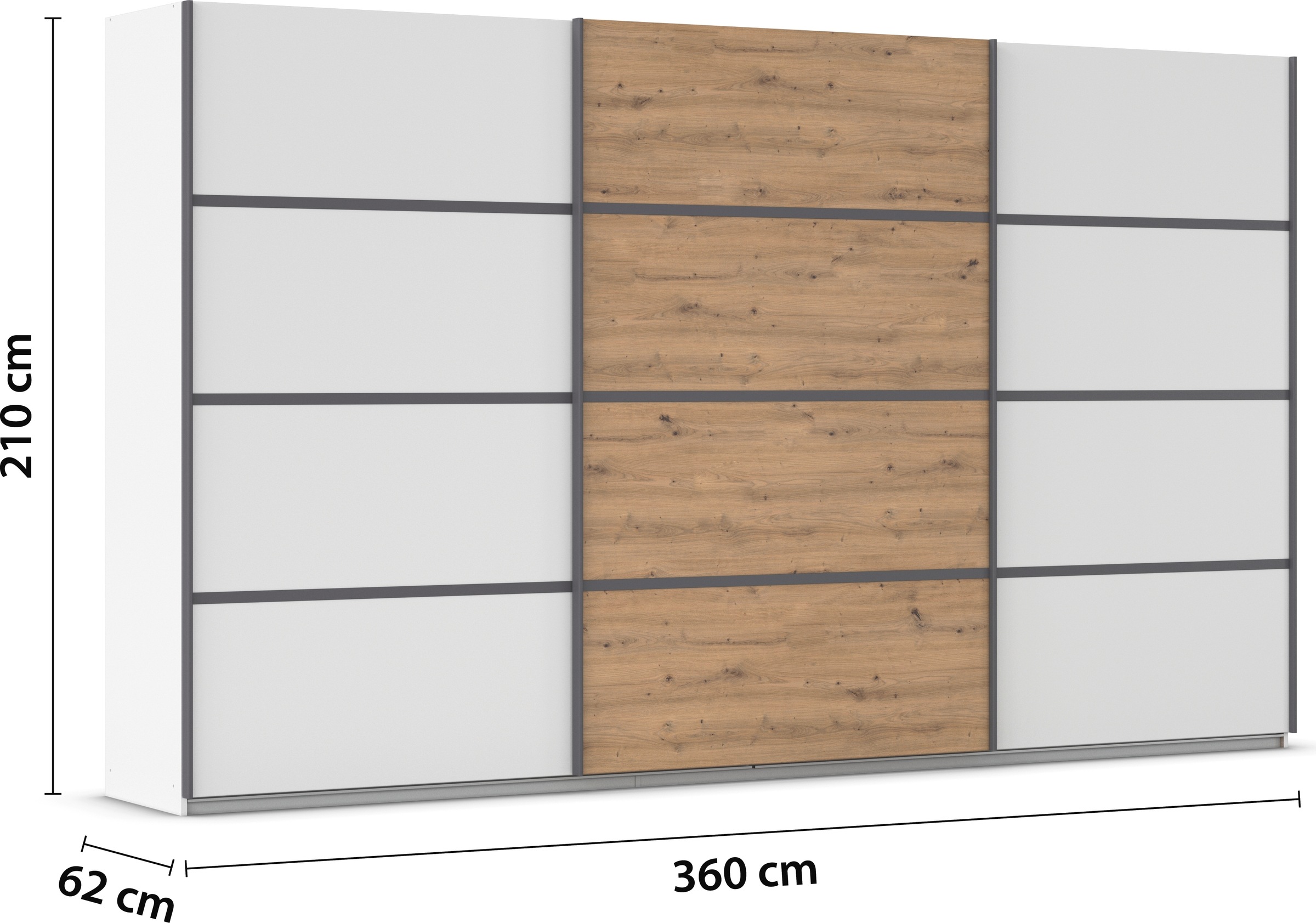 rauch Kleiderschrank »Schwebetürenschrank Garderobe Schrank TOP ANGEBOT Avola«, (in 3 verschiedenen Ausstattungen BASIC/CLASSIC/PREMIUM), mit eleganten Zierleisten in Chrom, Schwarz oder Weiß MADE IN GERMANY